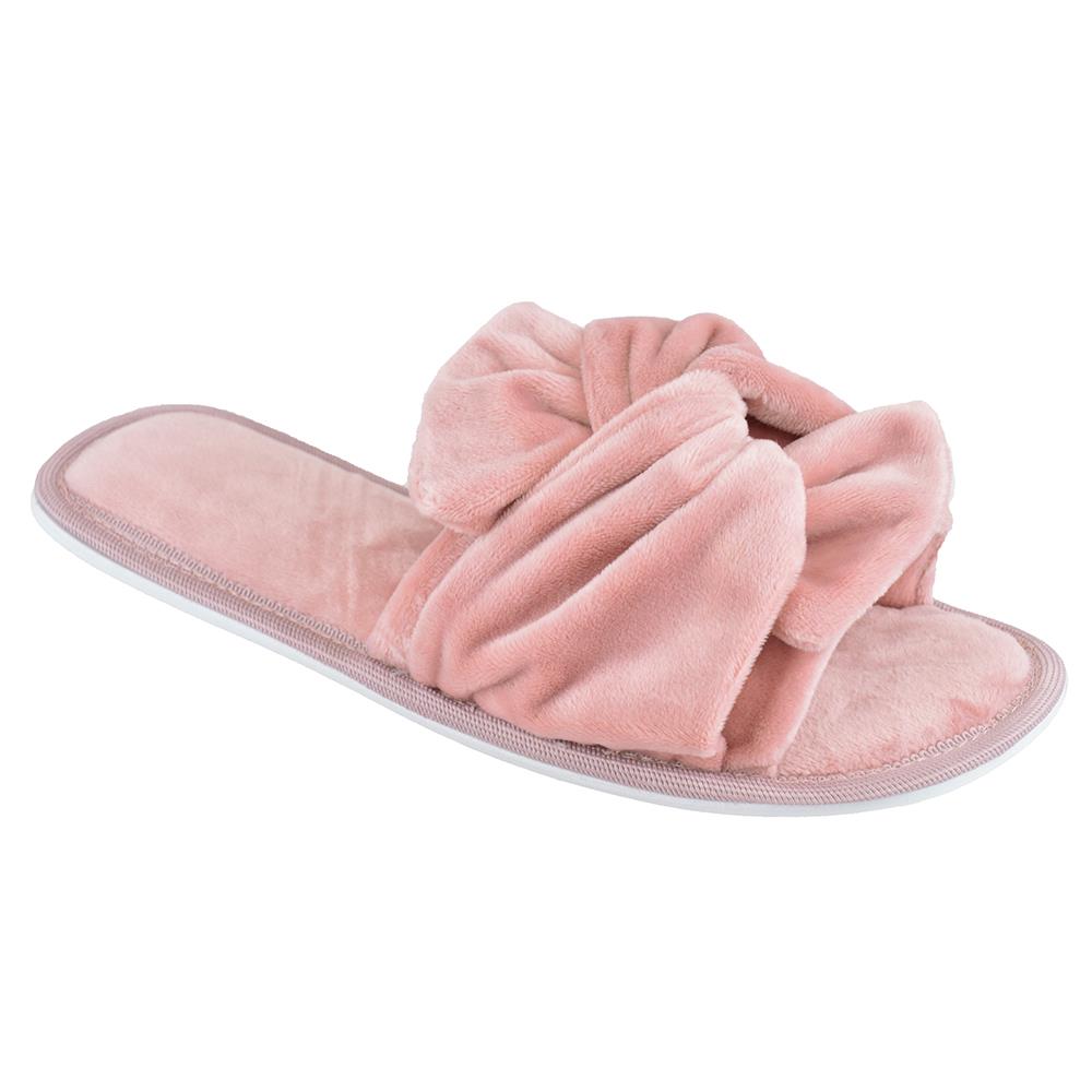 Women Warm Fluffy Slipper Cozy Faux Fur Bow Indoor Outdoor Floor Slippers