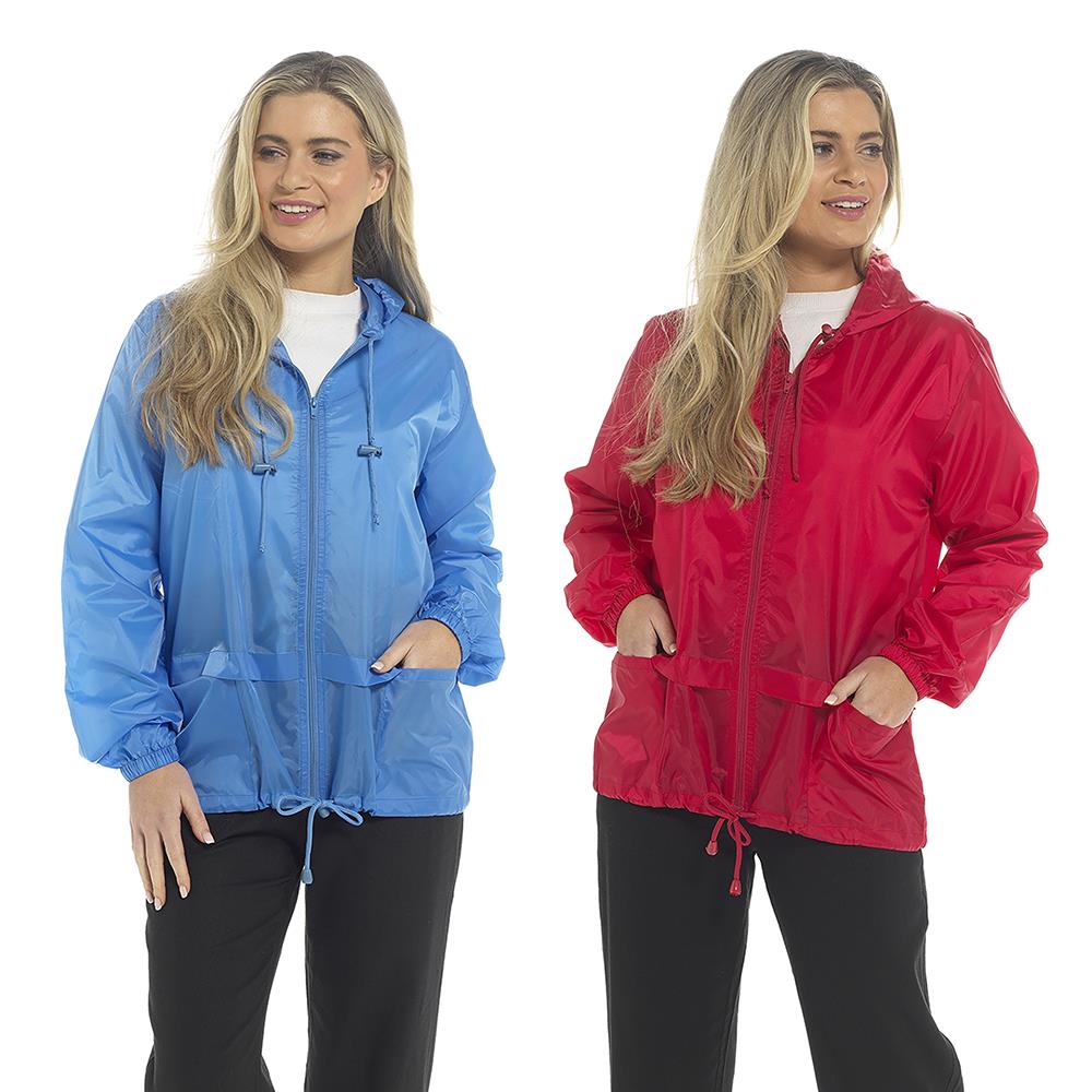 A2Z Ladies Waterproof Jacket Windbreaker Hooded Lightweight Raincoat For Women