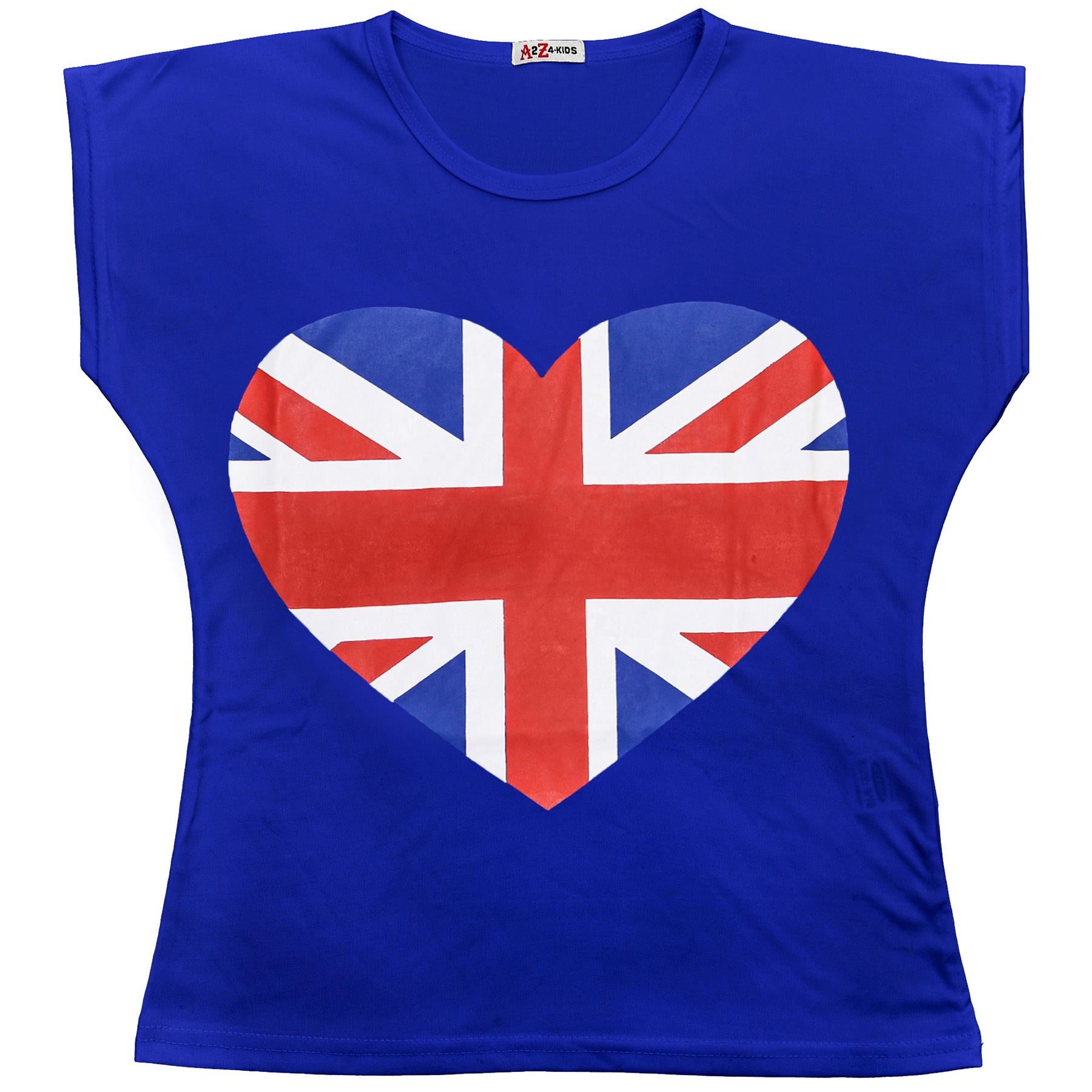 Kids Girls England Football World Cup Heart Print T Shirt Top