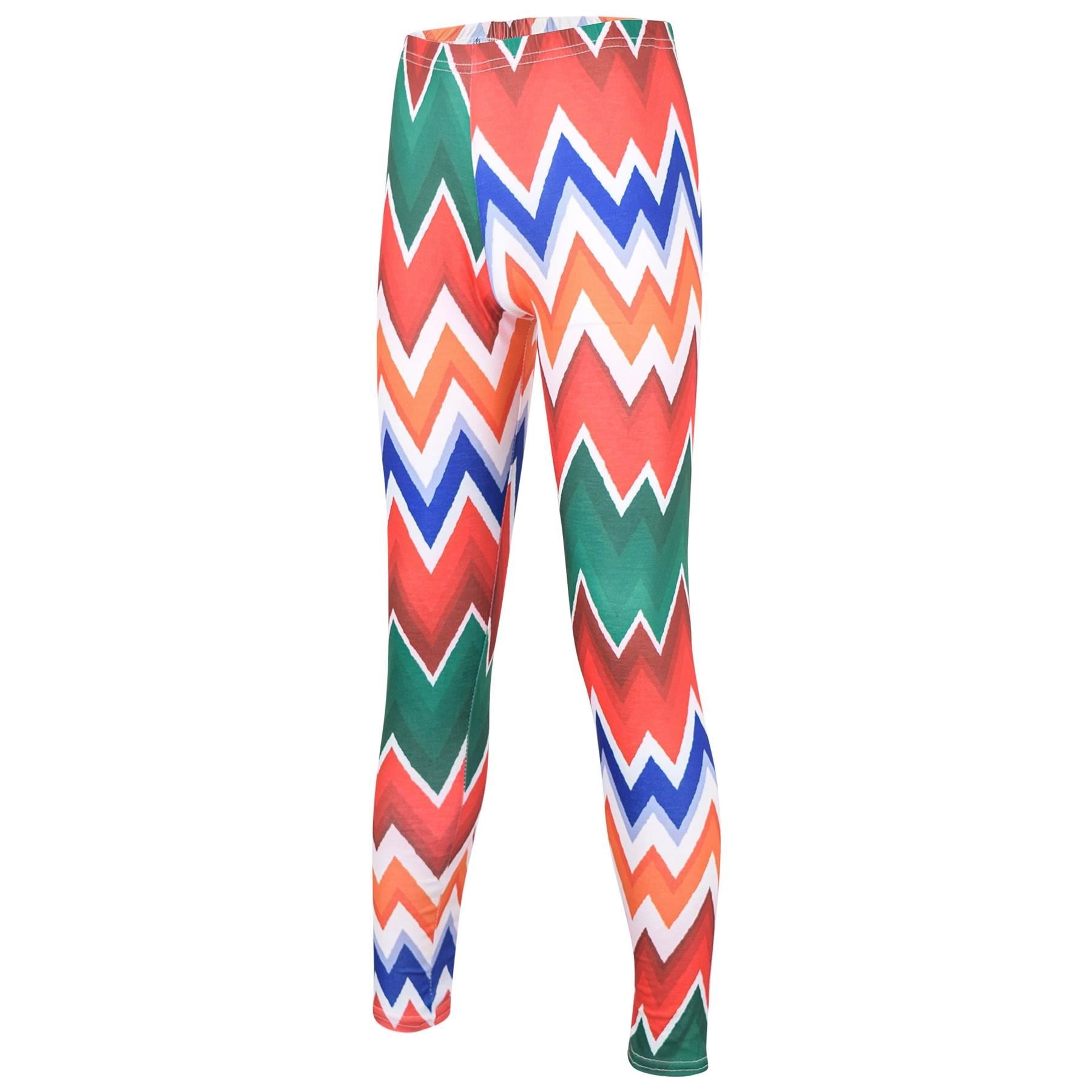 A2Z 4 Kids Girls Chevron Leggings Soft Stretchy Casual Wear Workout Trouser 7-13