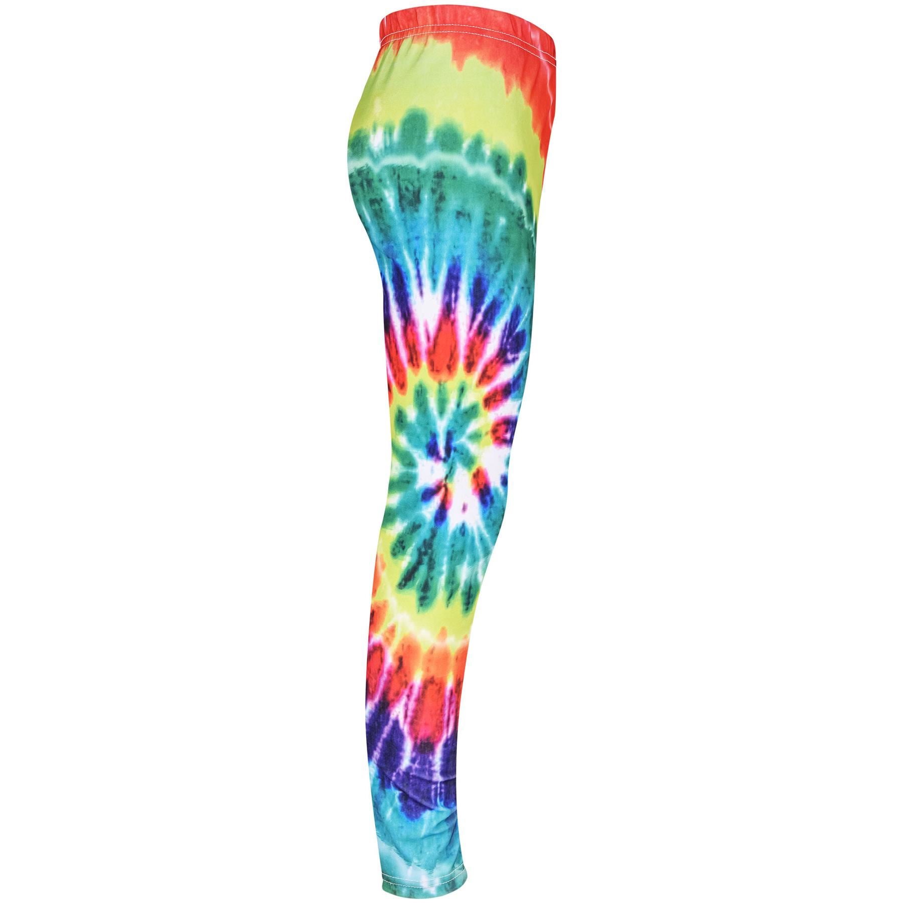 Kids Girls 3D Tie Dye Print Leggings