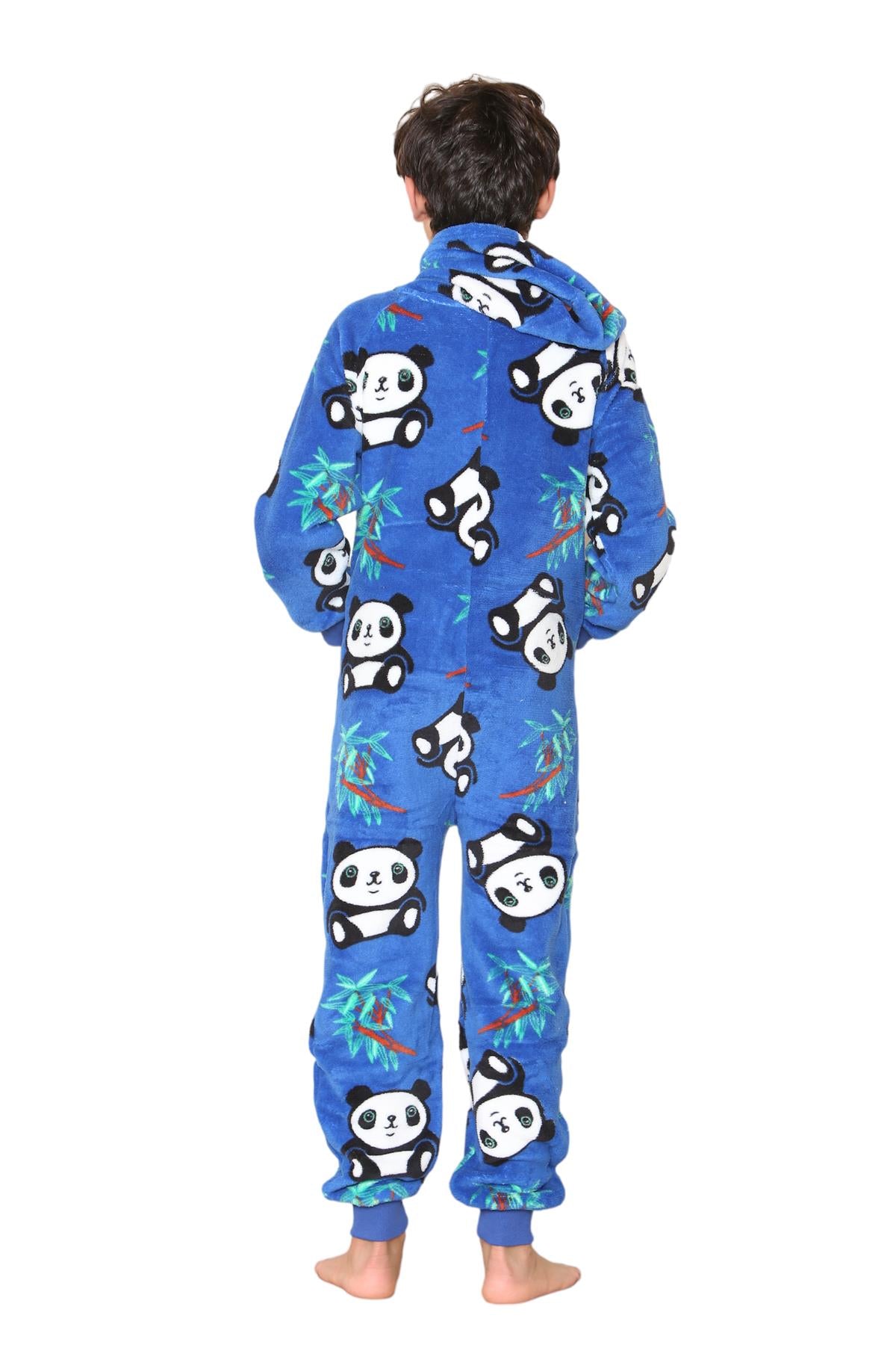 Kids Fleece A2Z Onesie One Piece Pyjamas Panda Print Sleepsuit For Boys Girls