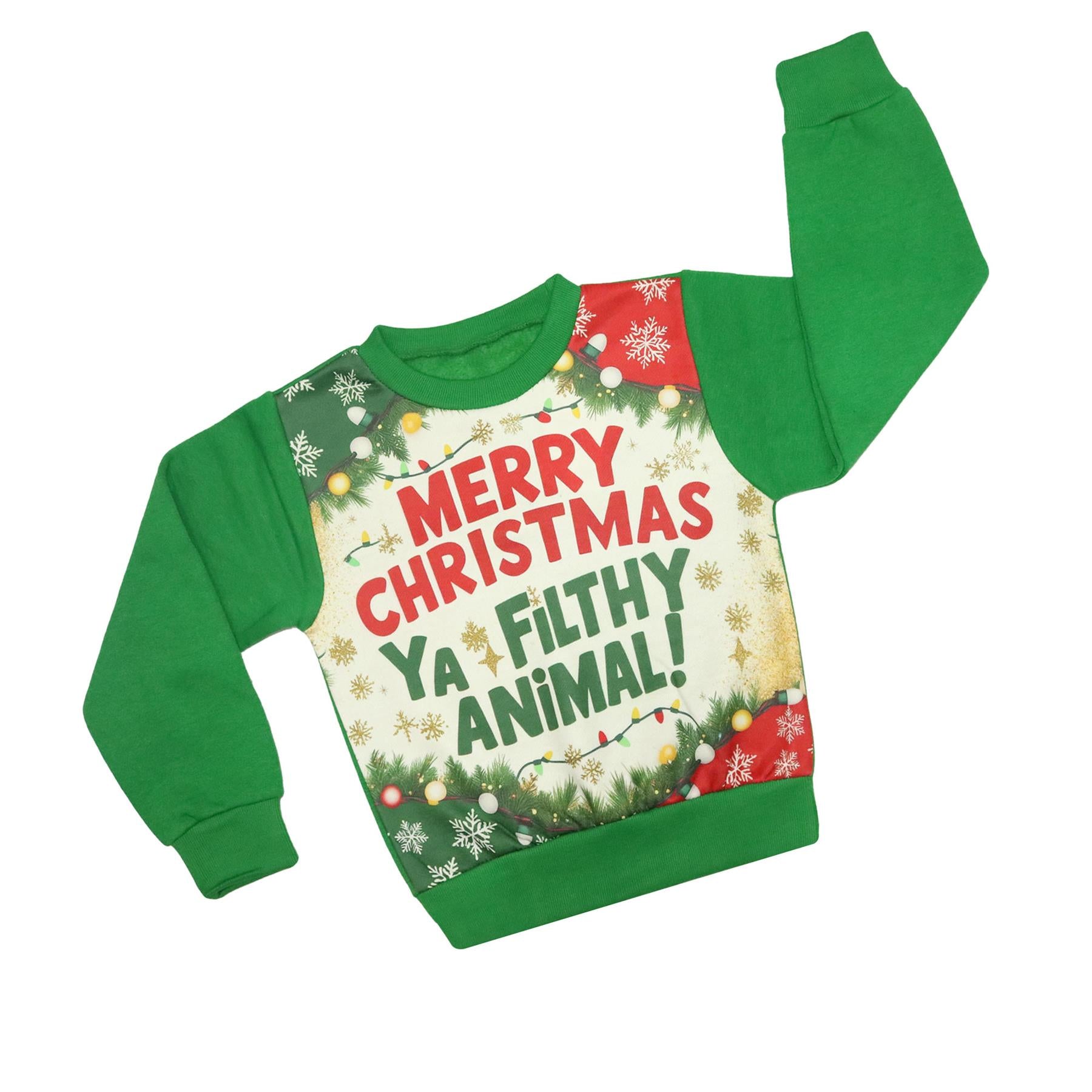 Kids Girls Boys Merry Christmas Ya Filthy Animal Jumper Hoodies Xmas Sweatshirts