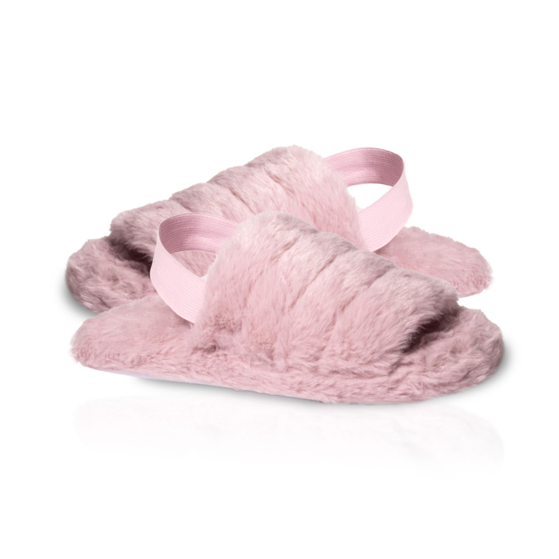 A2Z Women Sliders Fluffy Faux Fur Peep Toe Warm Winter Soft Cosy Ladies Slippers