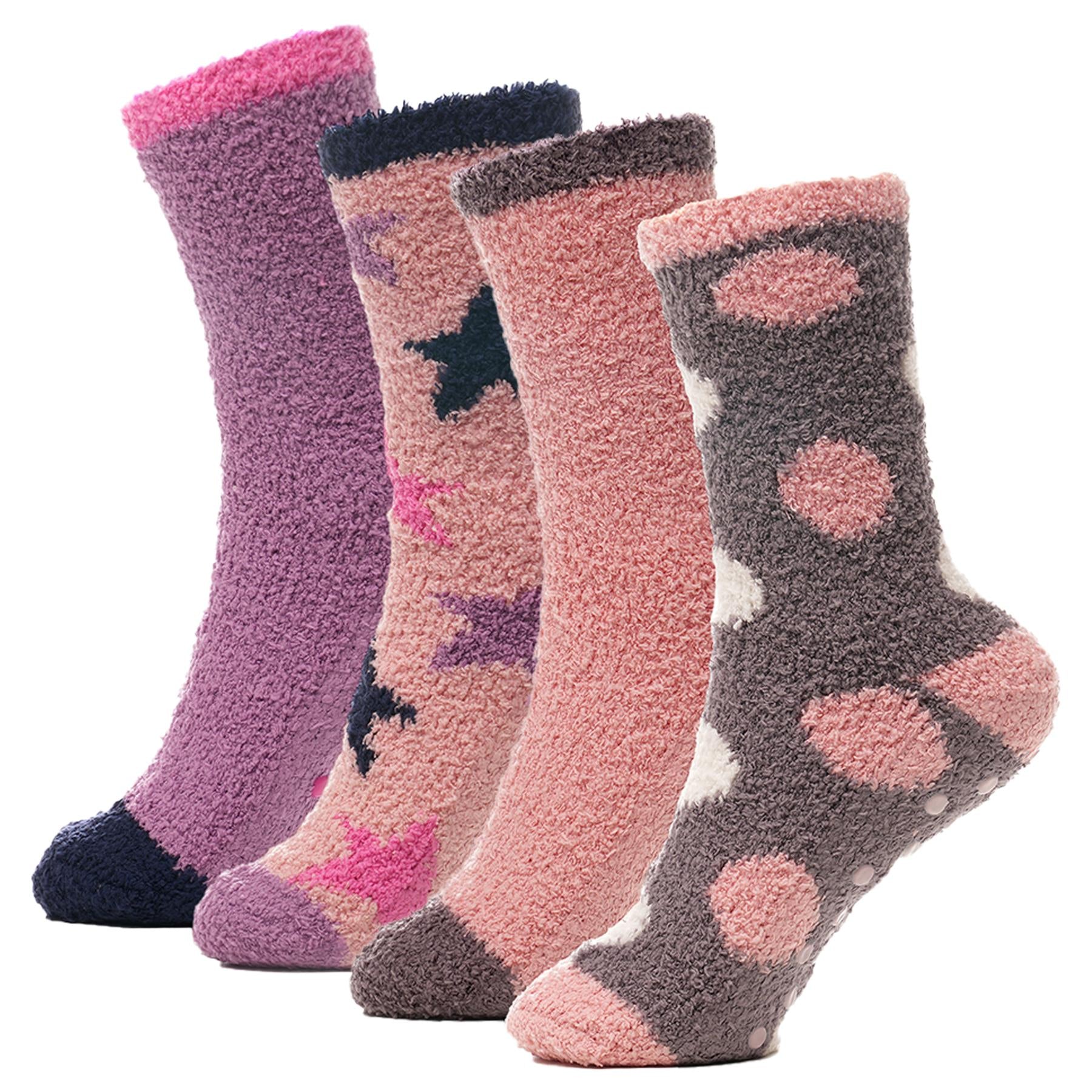 A2Z Ladies Sock 4 Pack Ribbon Thermal Comfortable For Daily Wear Warm Cozy Socks