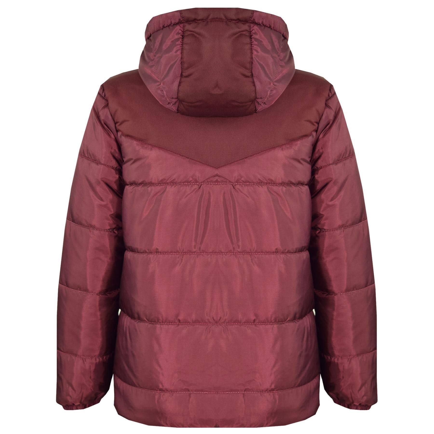 Kids Jacket Girls Boys Padded Wine Puffer Hooded Zipped Coat Warm Thick Coats