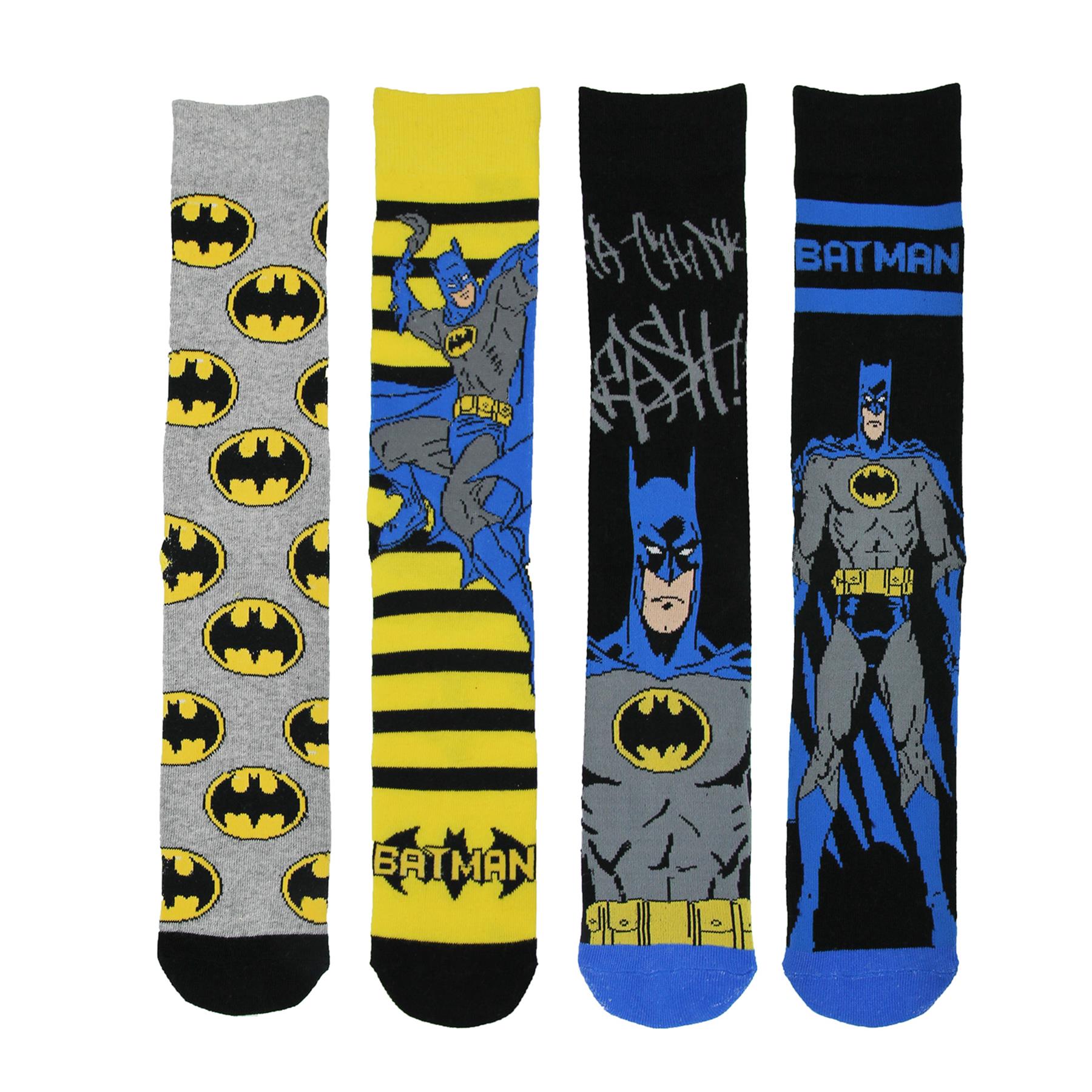 Mens Socks Pack Of 4 Batman Ankle Socks Officially Licensed Soft Footwear Sock