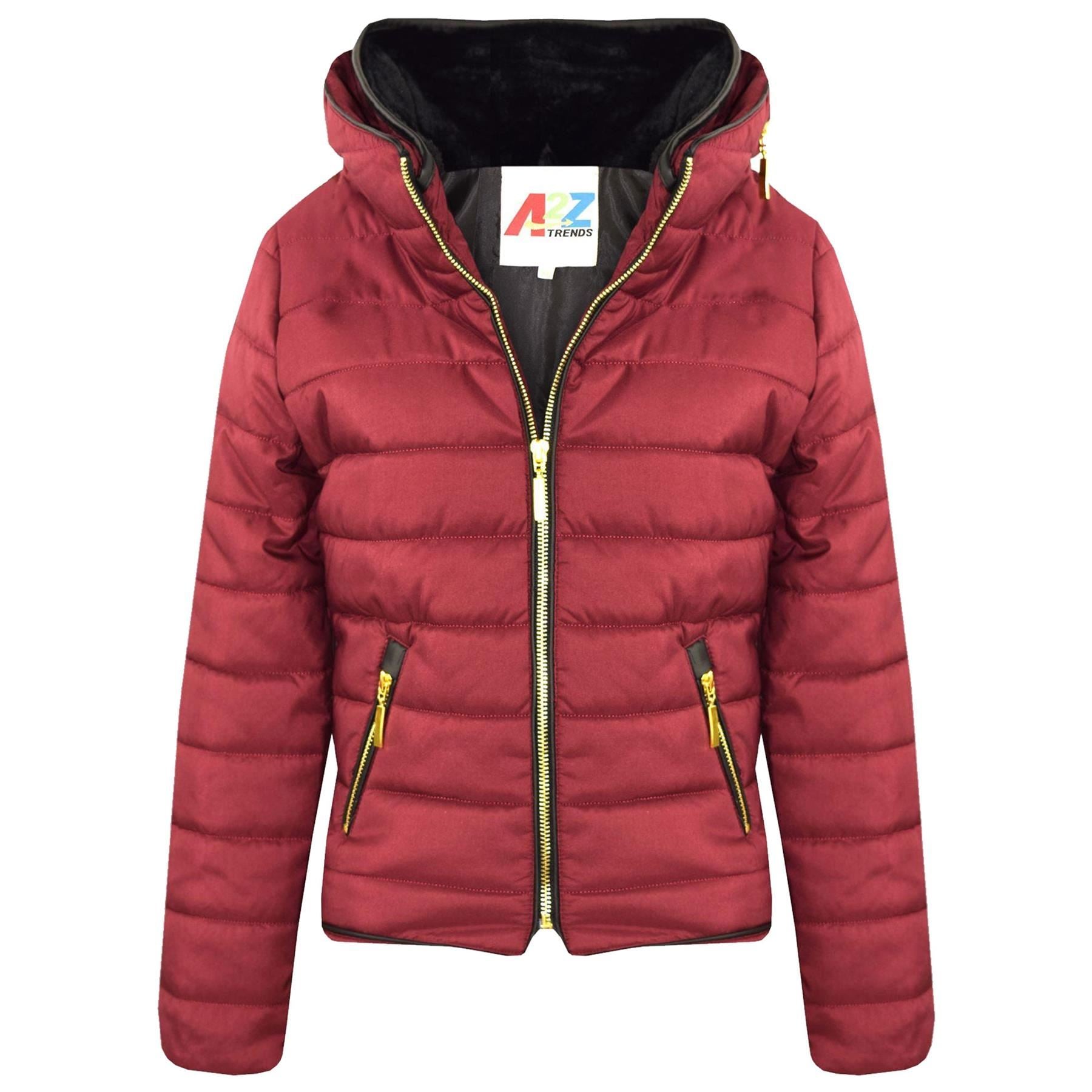 Girls Jacket Kids Padded Puffer Bubble Fur Collar Quilted Warm Thick Coats 3-13 Y