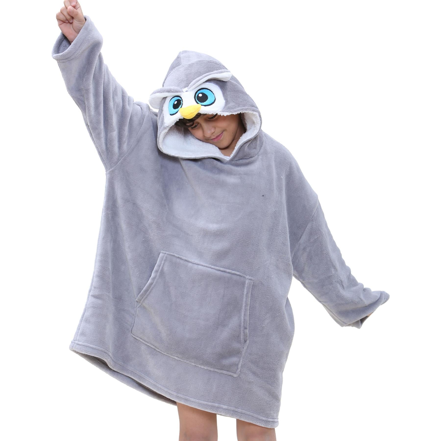 Kids Girls Boys Oversized Hoodie Owl Snuggle World Book Day Blanket Super Soft