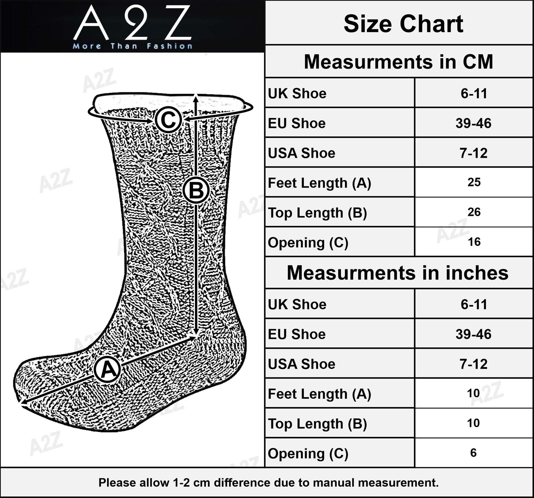 A2Z Mens Slipper Socks Yarn Chunky Cable Knit Sherpa Lining Warm Winter Socks