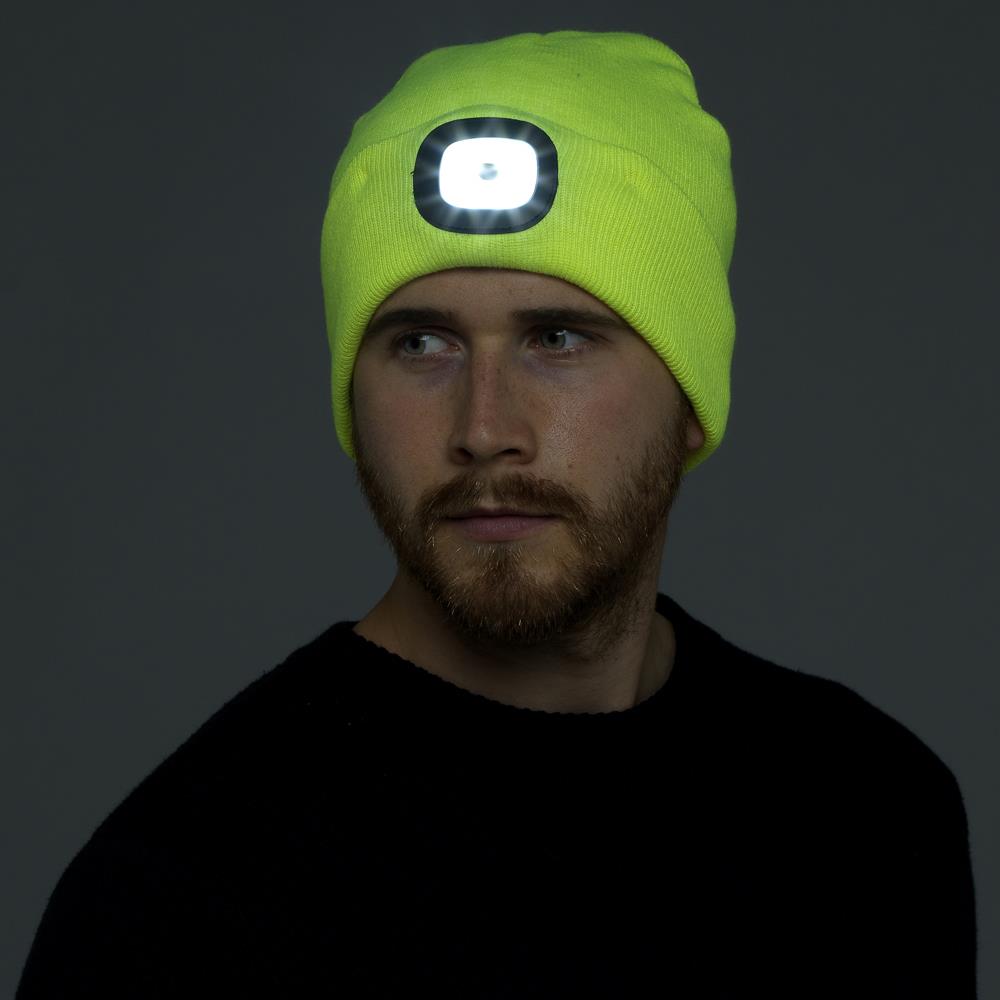 A2Z Mens LED Hat Thinsulate Knitted Beanie Light Up USB Rechargeable LED Caps