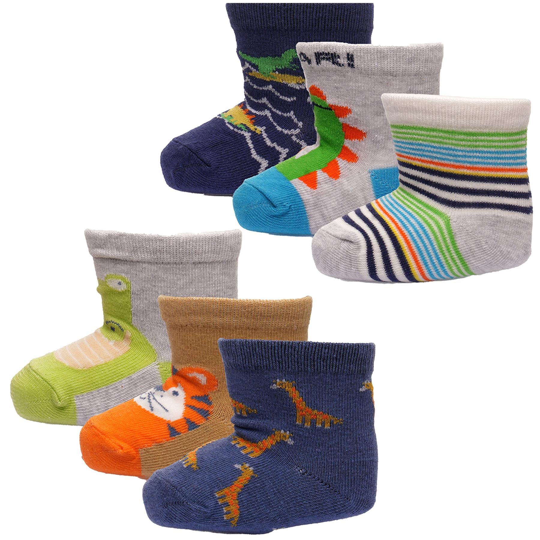 Infant 6 Pack Baby Girls Boys Animal Design Comfortable Newborn Footwear Socks