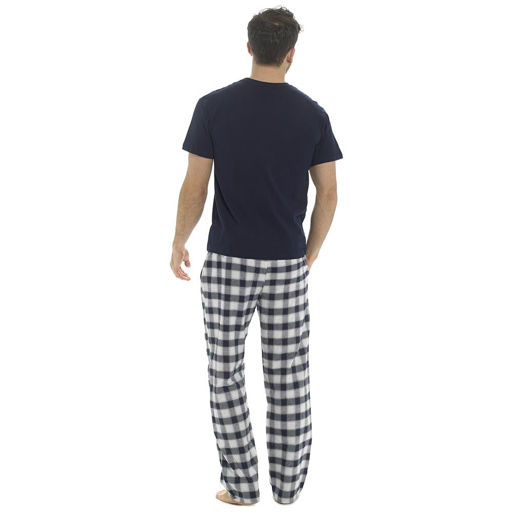 A2Z Mens Pyjama Jersey Short Sleeve T-Shirt Woven Check Pant Pyjamas 2 Piece Set