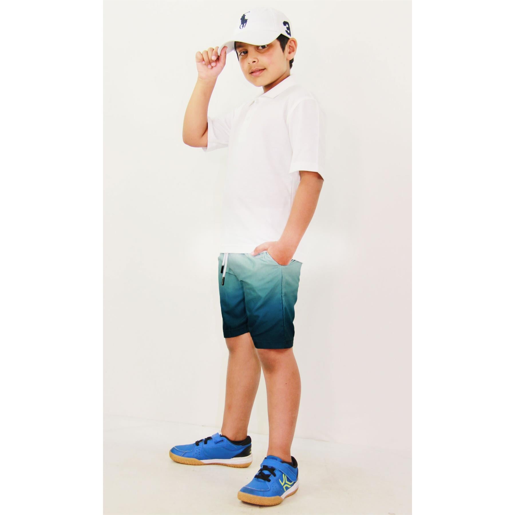 Kids Boys Gradient Colour Shorts Two Tone Fade New Summer Fashion Age 5-13 Years