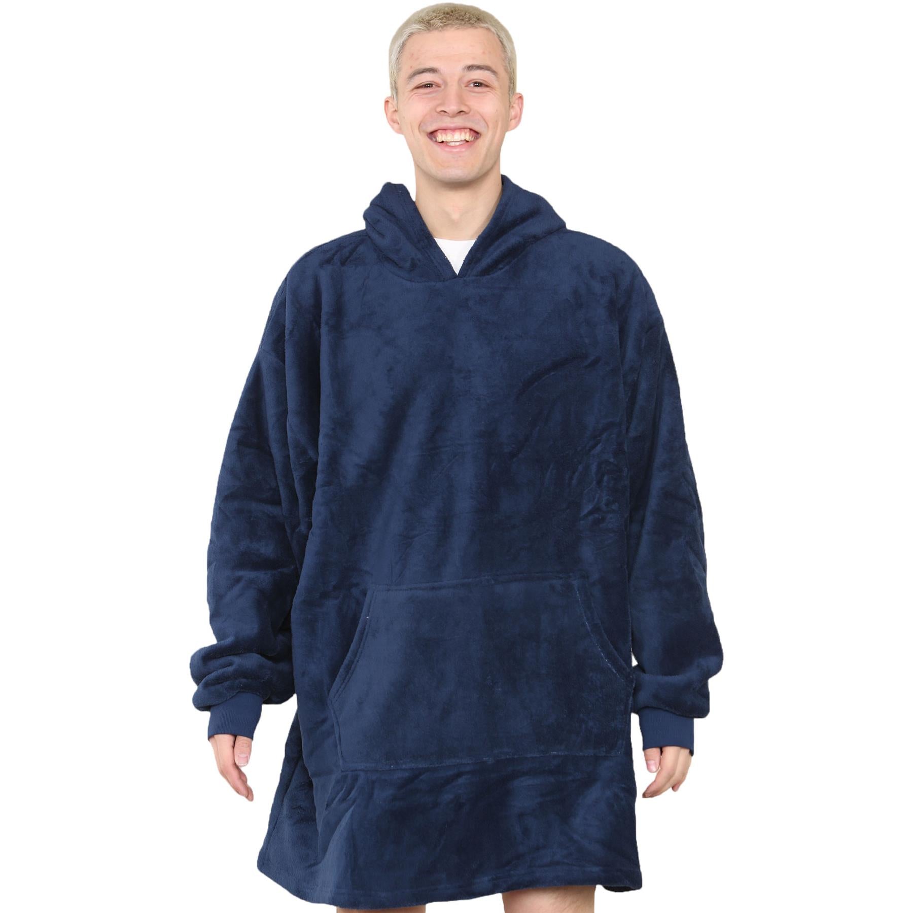 Unisex Oversized Hoodie Snuggle with Plush Sherpa Fleece Lining For Men & Women