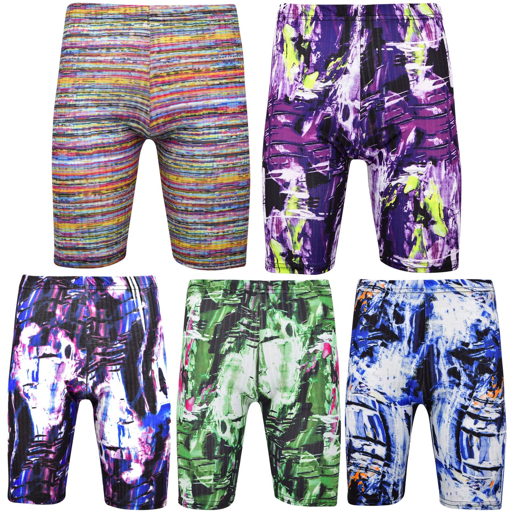 Kids Girls Shorts Tie Dye Printed Summer Fashion Stretchy Knee Length Half Pants