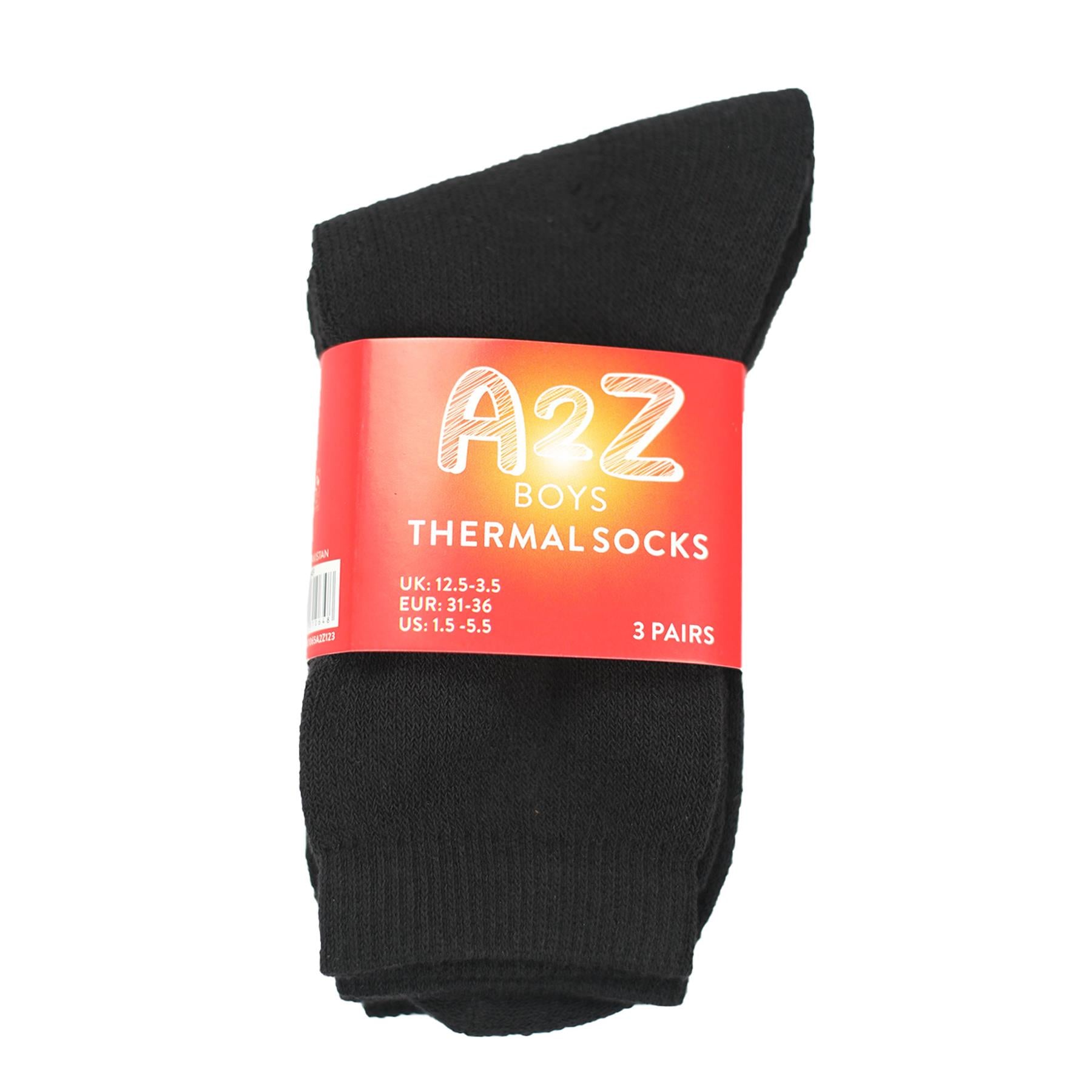 A2Z 4 Kids Girls Boys 6 Pack Thermal Sock Winter Warm Thick Insulated Cosy Socks