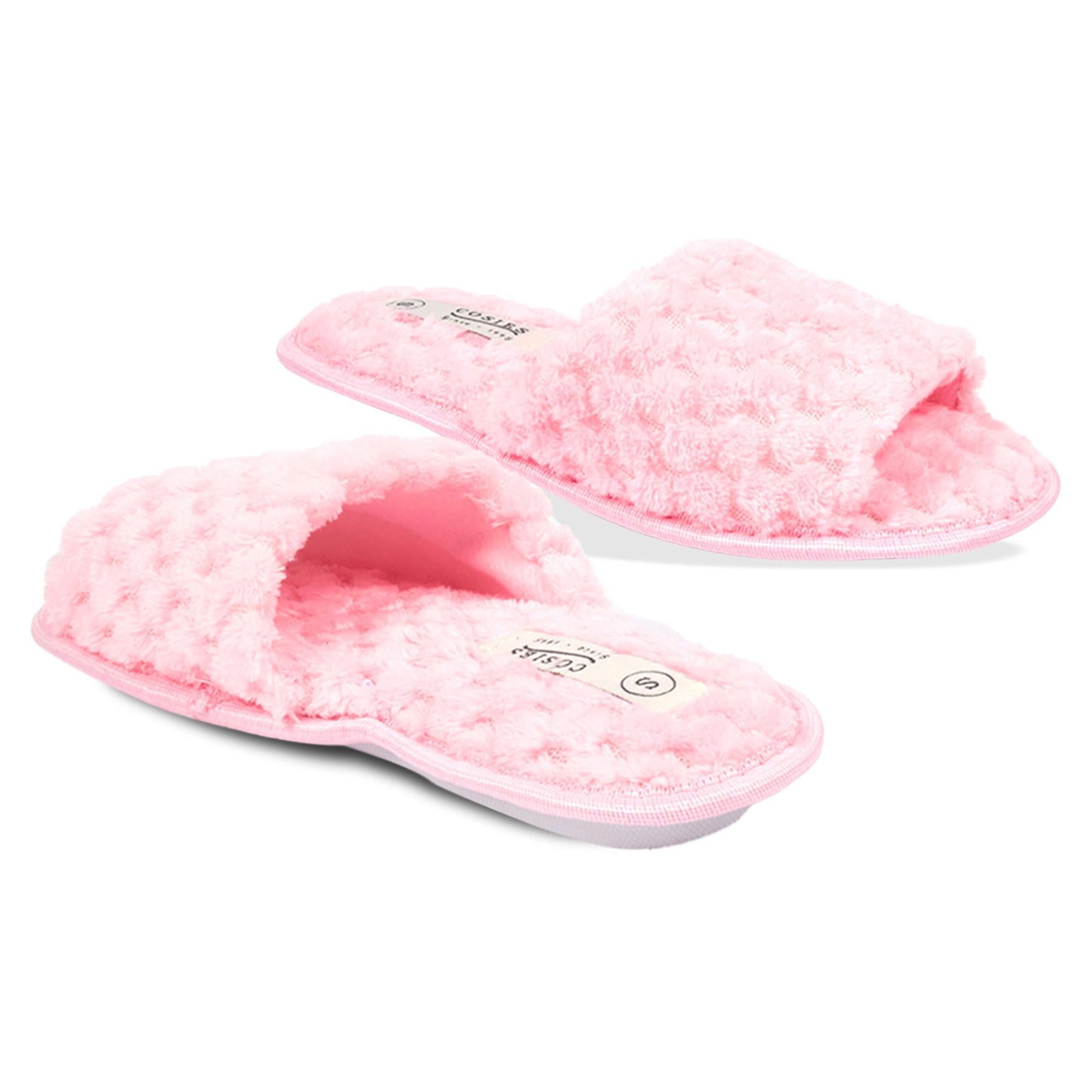 A2Z Women Bubble Sliders Fluffy Faux Fur Open Toe Warm Fuzzy Memory Foam Slipper