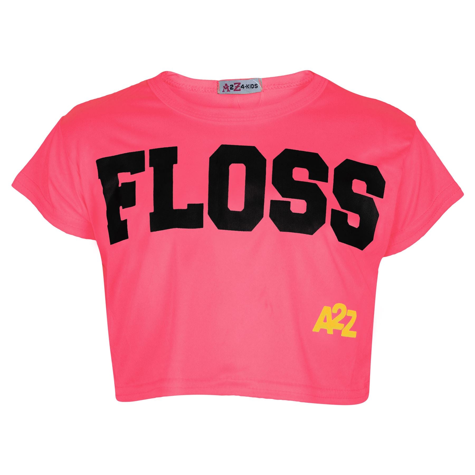 Kids Girls Crop Top Designer Floss Print Stylish Fashion T Shirt Tops 5-13 Years