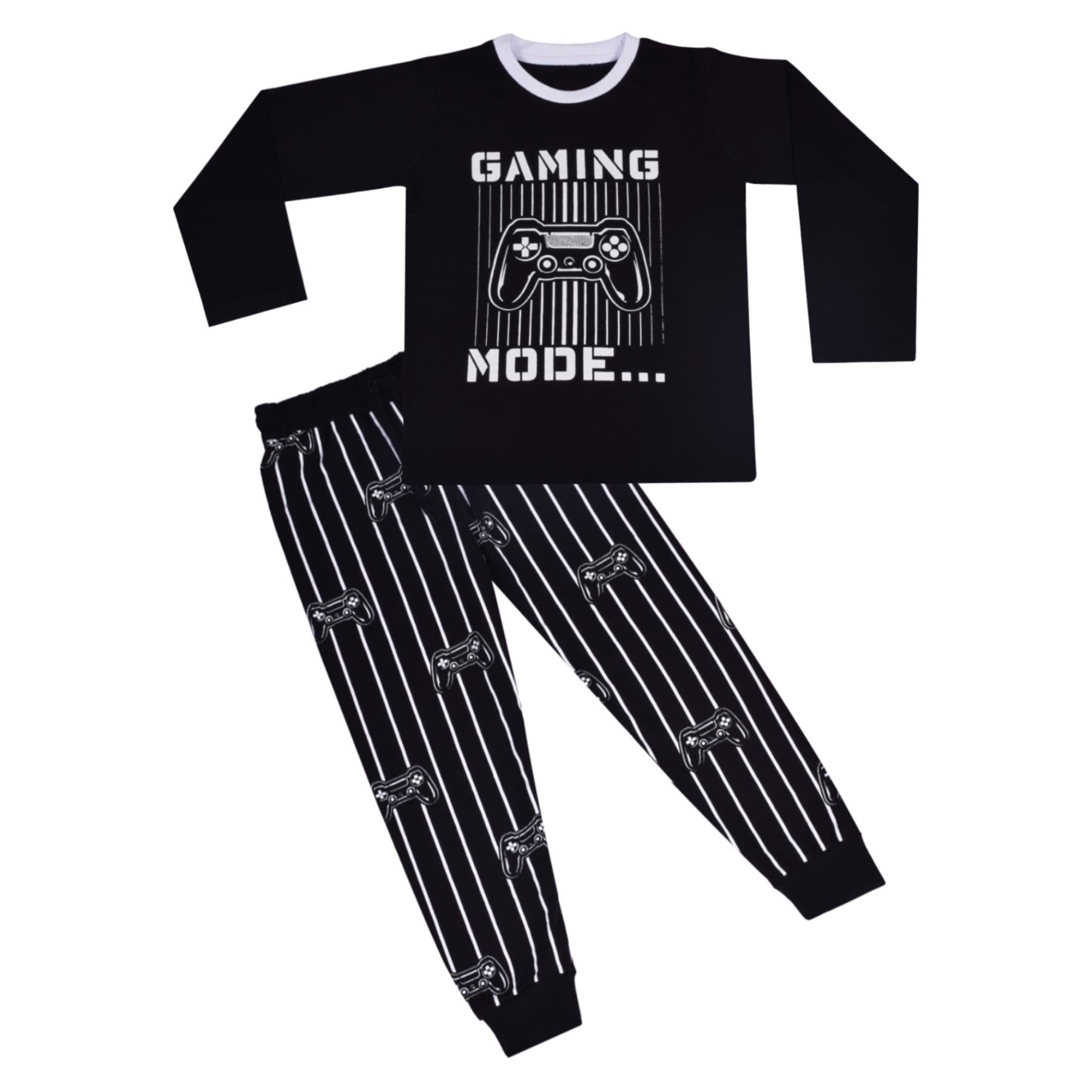 A2Z 4 Kids Gaming Mode Black Pyjamas Contrast T Shirt Sleepwear Pyjama Set