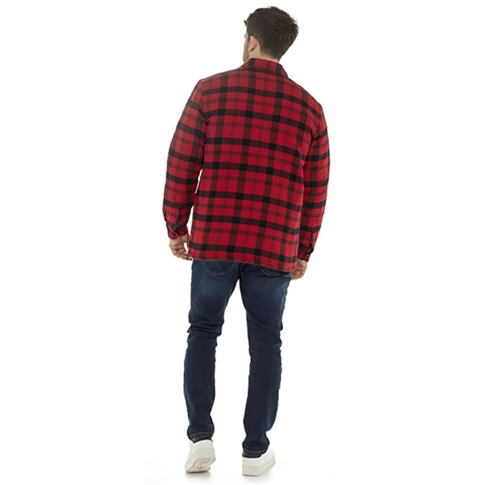 A2Z Mens Shirt Yarn Dyed Quilted Check Shirt Lumberjack Brushed Cotton Shirt