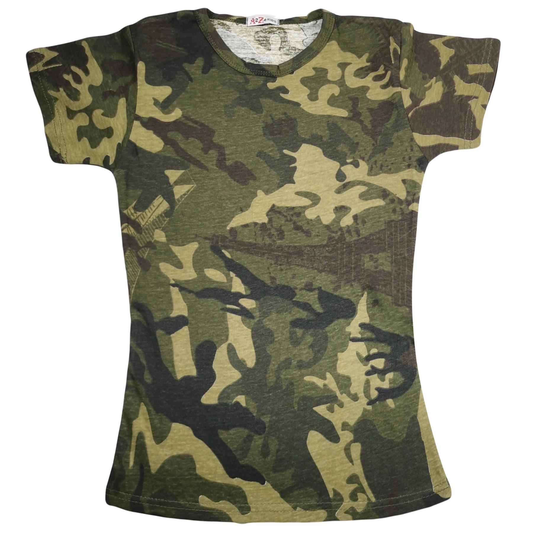 A2Z 4 Kids Girls T-shirt Top Shorts Set Camouflage 100% Cotton Short 2 Piece Set