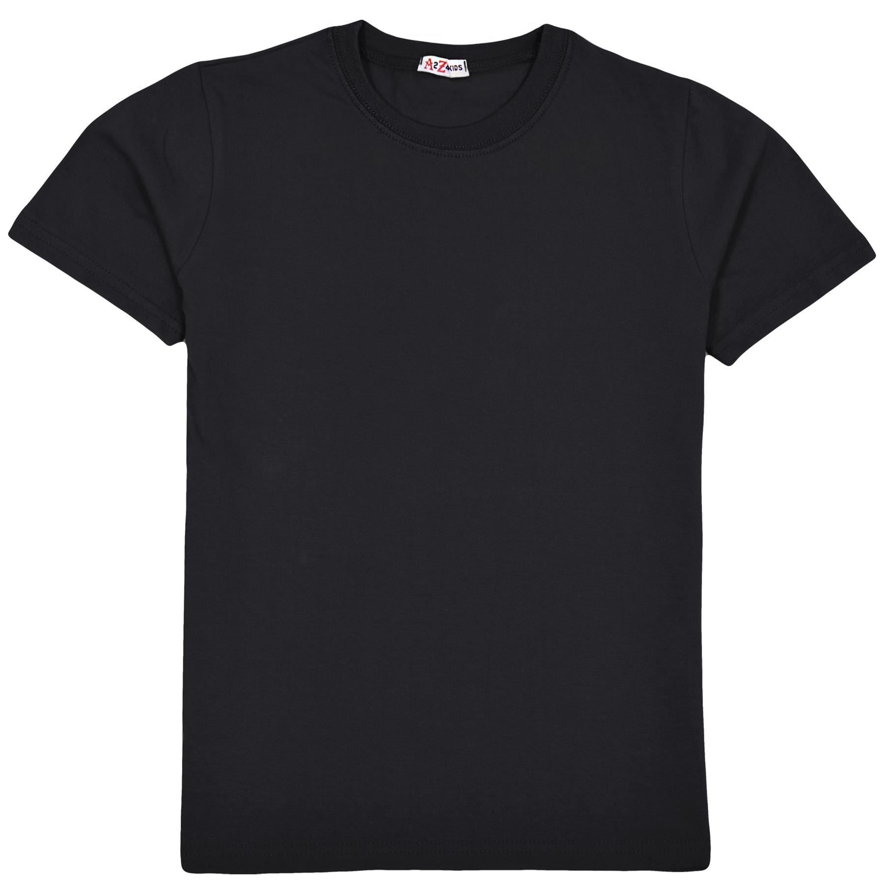 Boys Plain Soft Feel Summer Black T Shirt Top