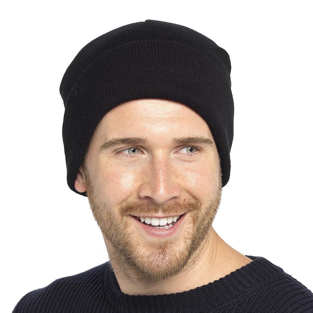 A2Z Mens Hat Plain Knit Beanies Turn Up Soft Feel Cold Weather Cozy Caps Hats