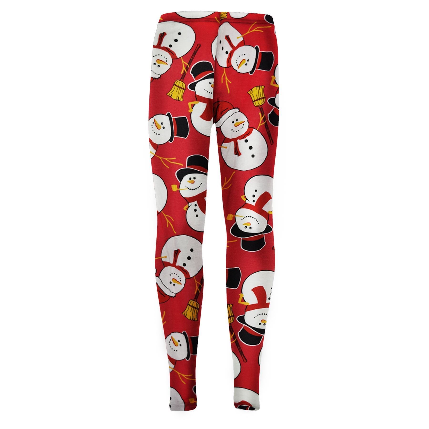 Kids Girls Christmas Leggings Santa Snowman Penguin Print Xmas Fashion Legging