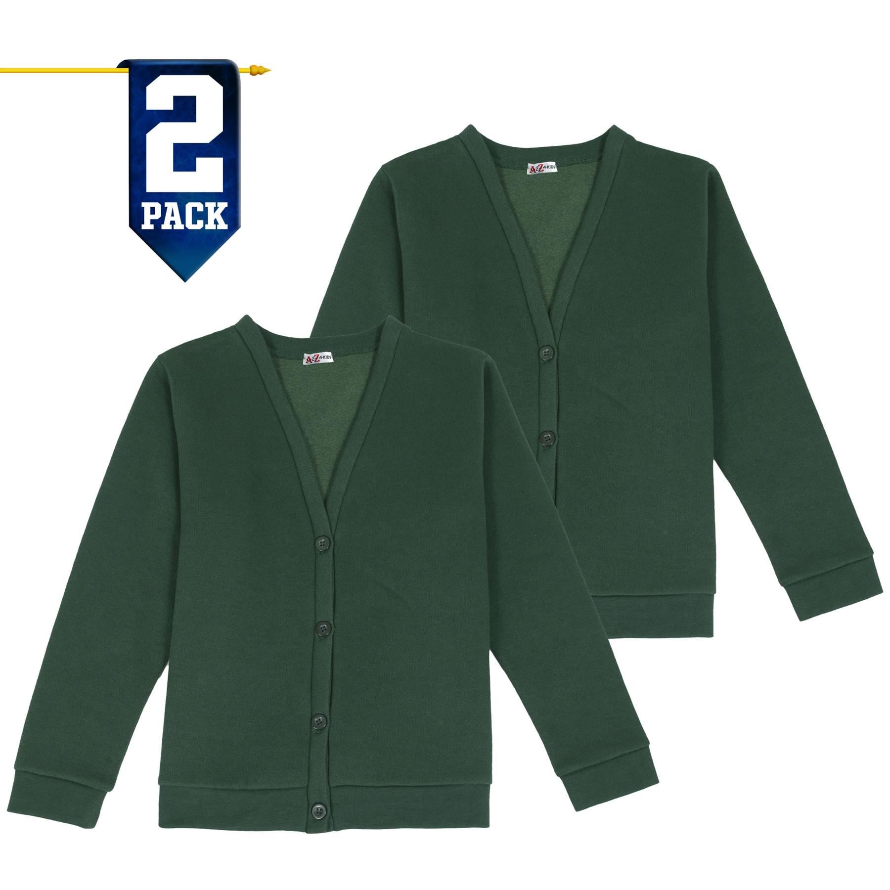 Kids Girls Scouts School Uniform Cardigan Pack Of 2 Brushed Fleece Cardigan