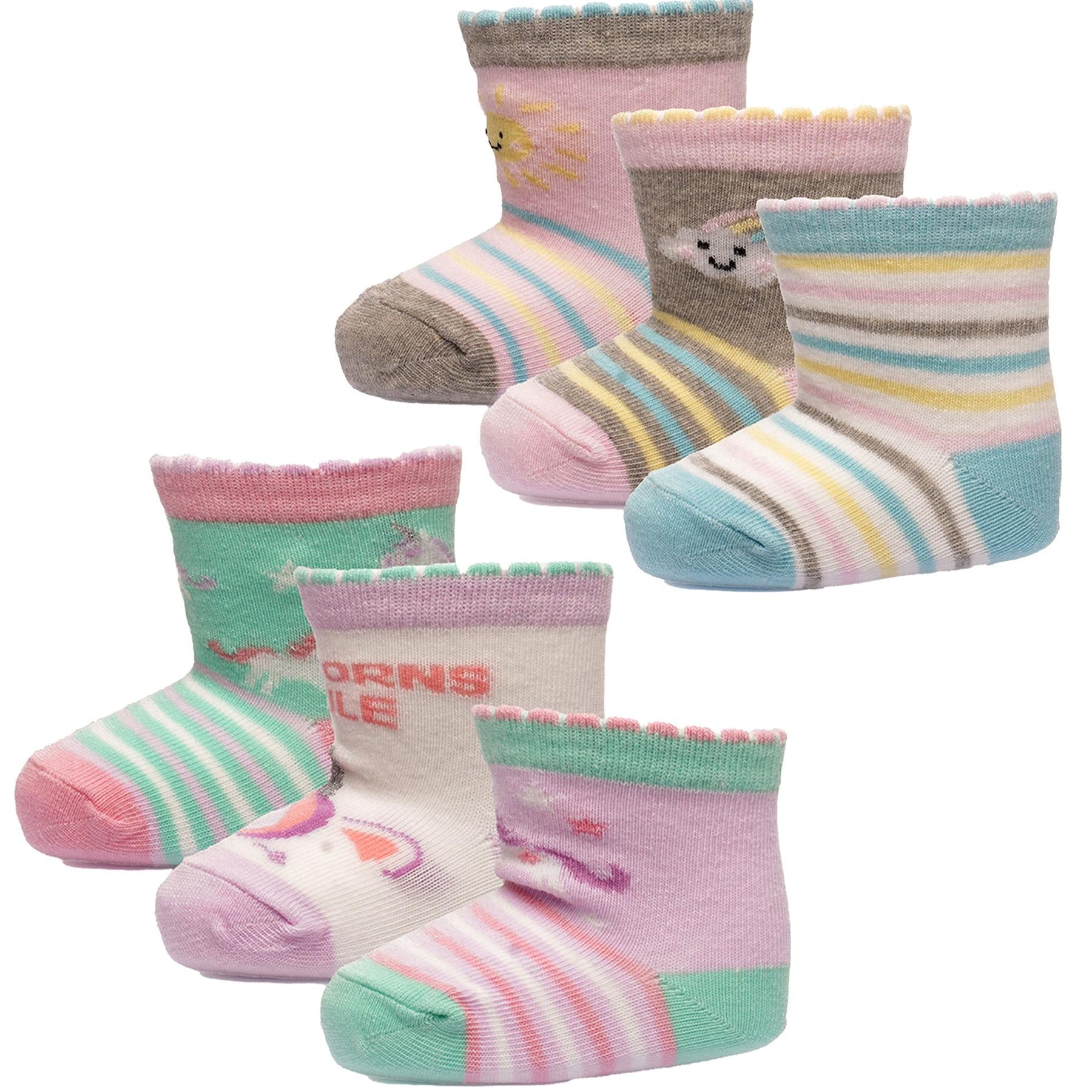 Infant 6 Pack Baby Girls Boys Animal Design Comfortable Newborn Footwear Socks