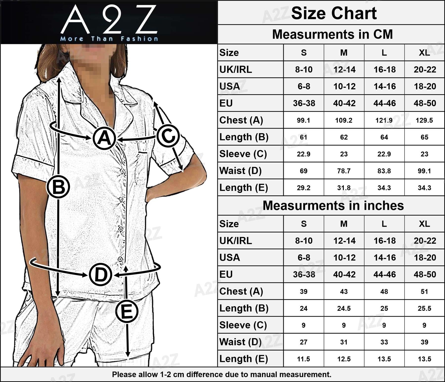 A2Z Ladies Silk Satin Pyjamas Set Button Down Top Shorts Sleepwear Bride PJS Set