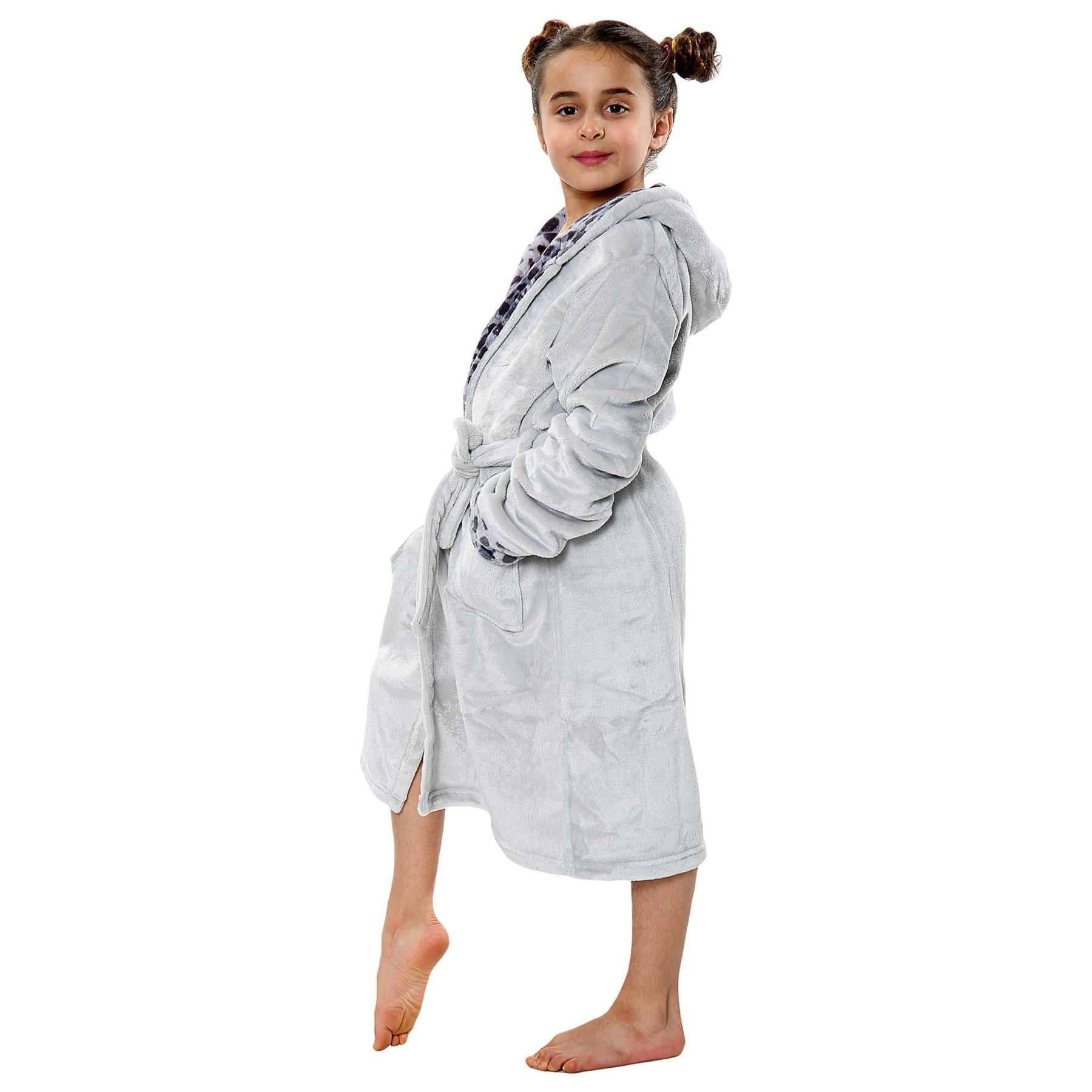 A2Z 4 Kids Soft Leopard Print Bathrobe Dressing Gown