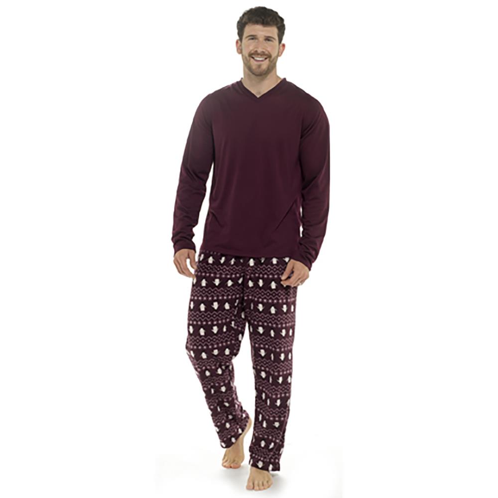 A2Z Mens Pyjama Jersey Top Fleece Bottoms Pyjama Sets 2 Piece Nightwear Top Set