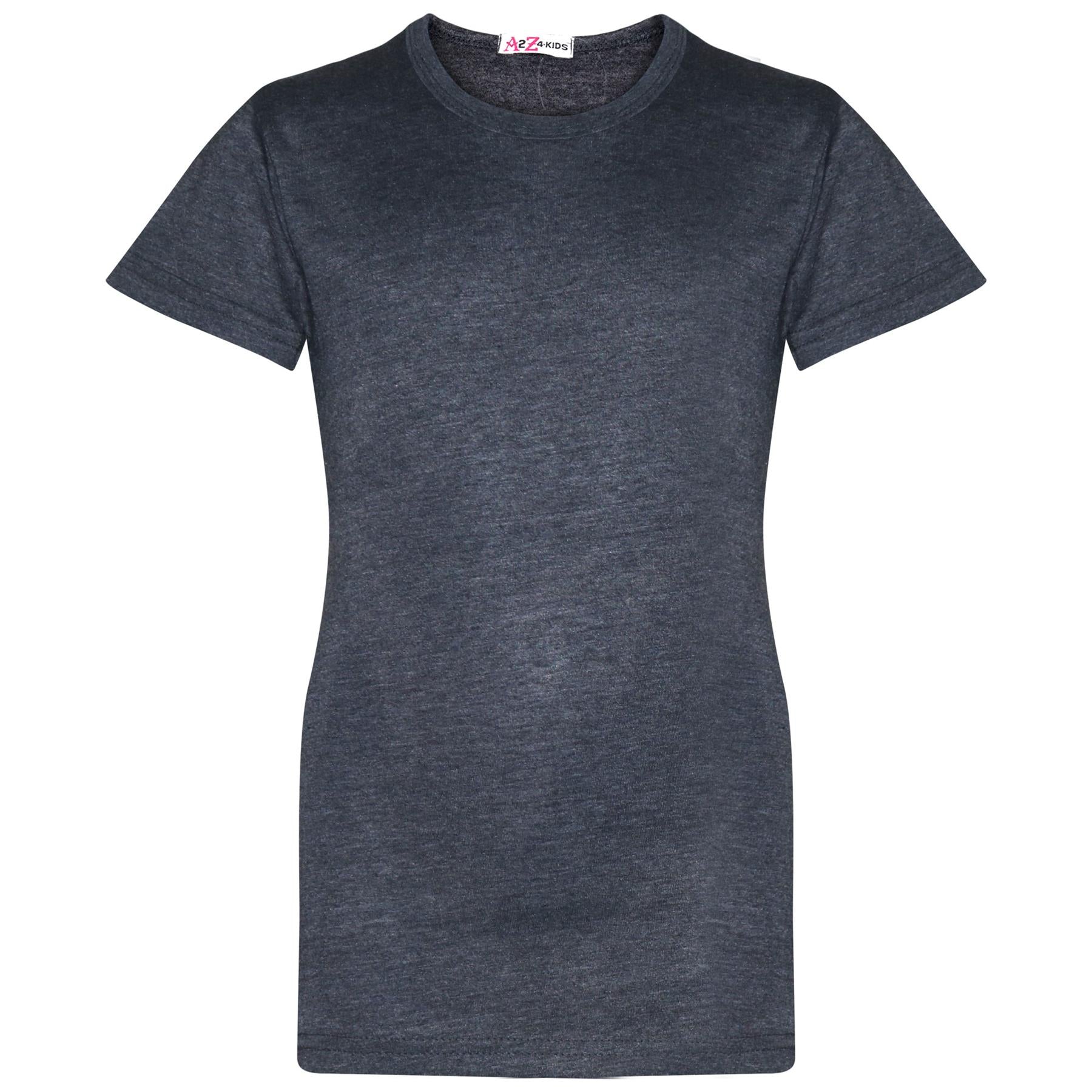 Girls 100% Cotton Plain School T Shirt