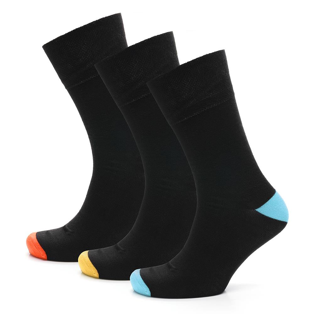 Mens 3 Pack Bamboo Comfort Top Socks Non-Elastic Gentle Grip Heel and Toe Socks