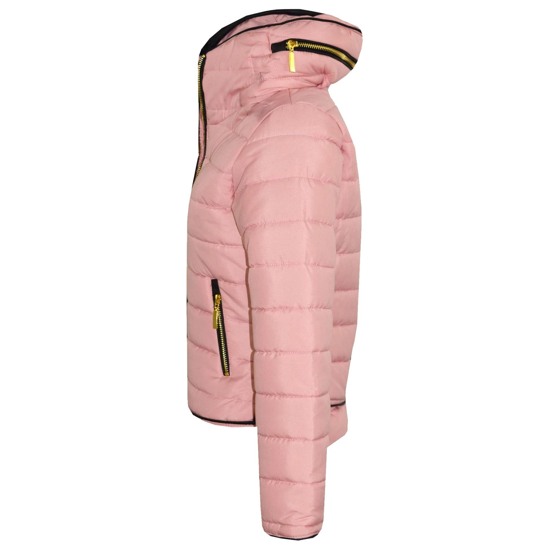 Girls Jacket Kids Padded Puffer Bubble Fur Collar Quilted Warm Thick Coats 3-13 Y