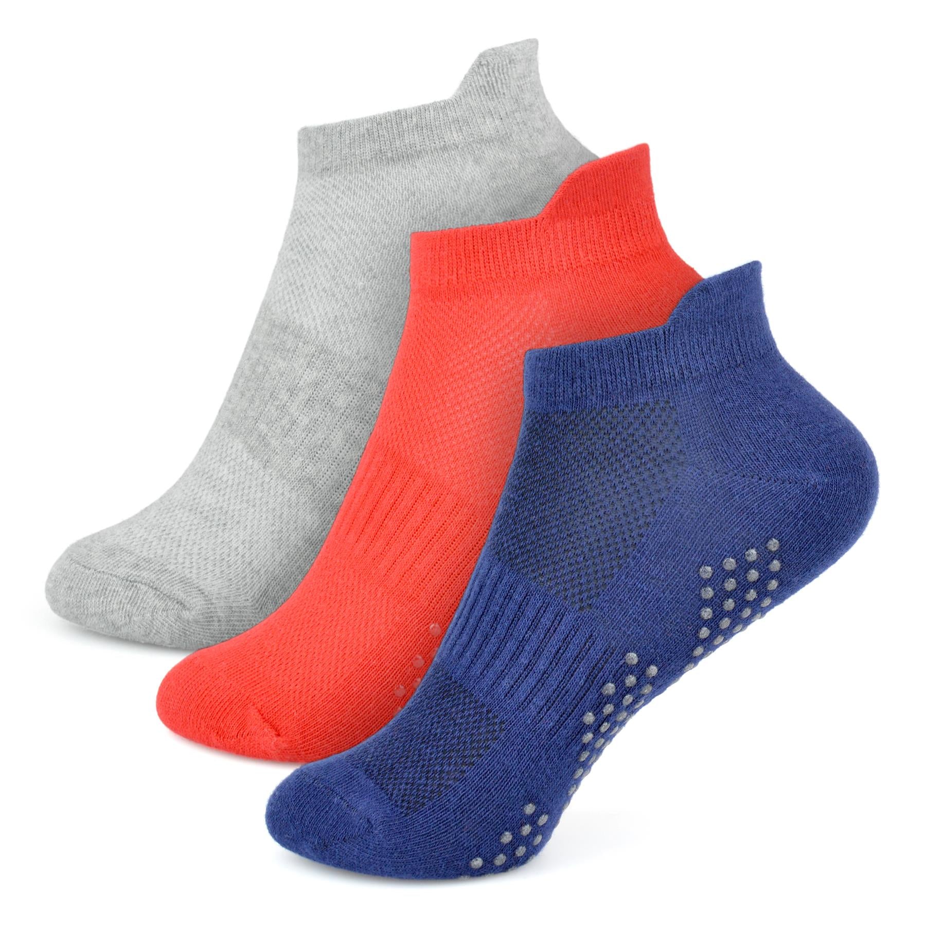Kids Boys Gym Yoga Trainer Socks with Grippers Pack Of 3 Athletic Soft Socks
