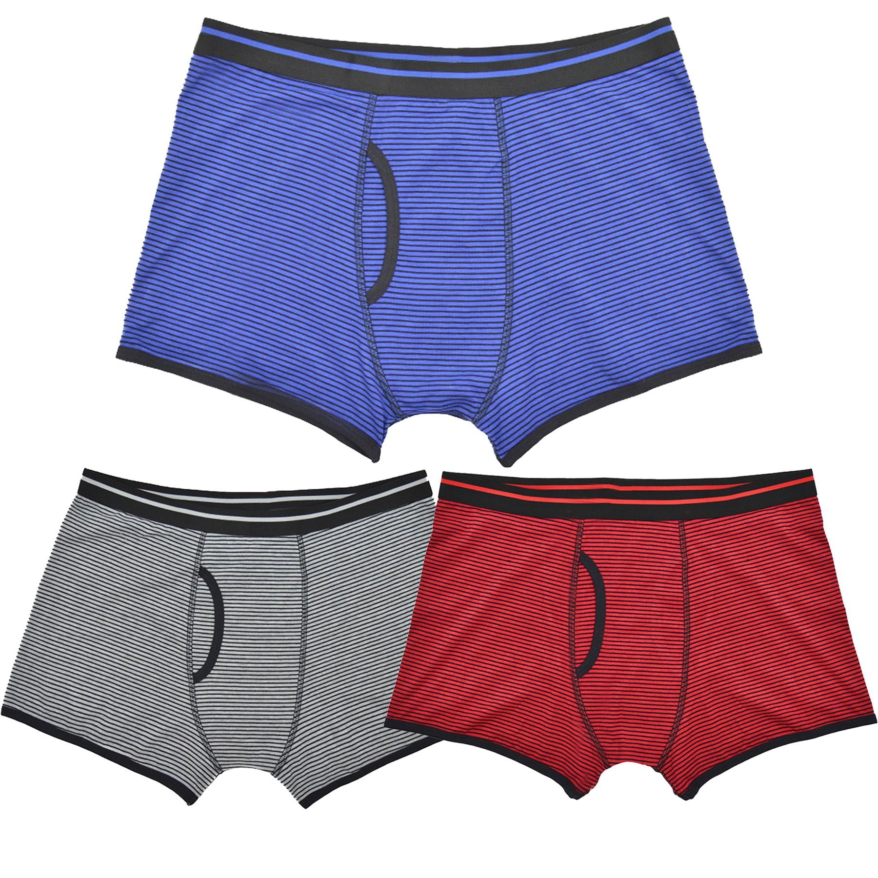 A2Z Mens Narrow Stripe Stretch Trunks Pack Of 3 Knickers Elasticated Waistband