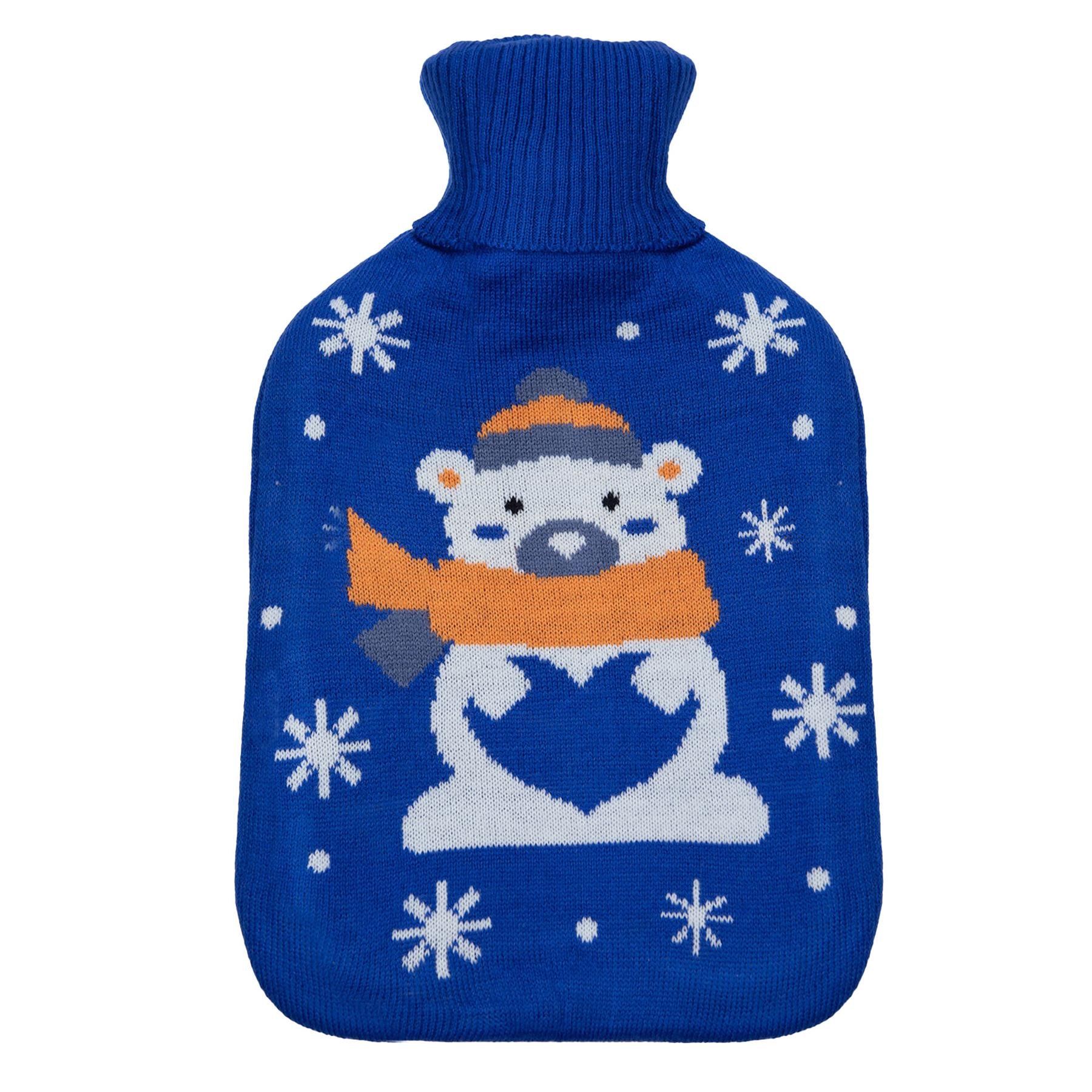 A2Z Hot Water Bottles Christmas Novelty Polar Bear 2L Fleece Cover Heat Therapy