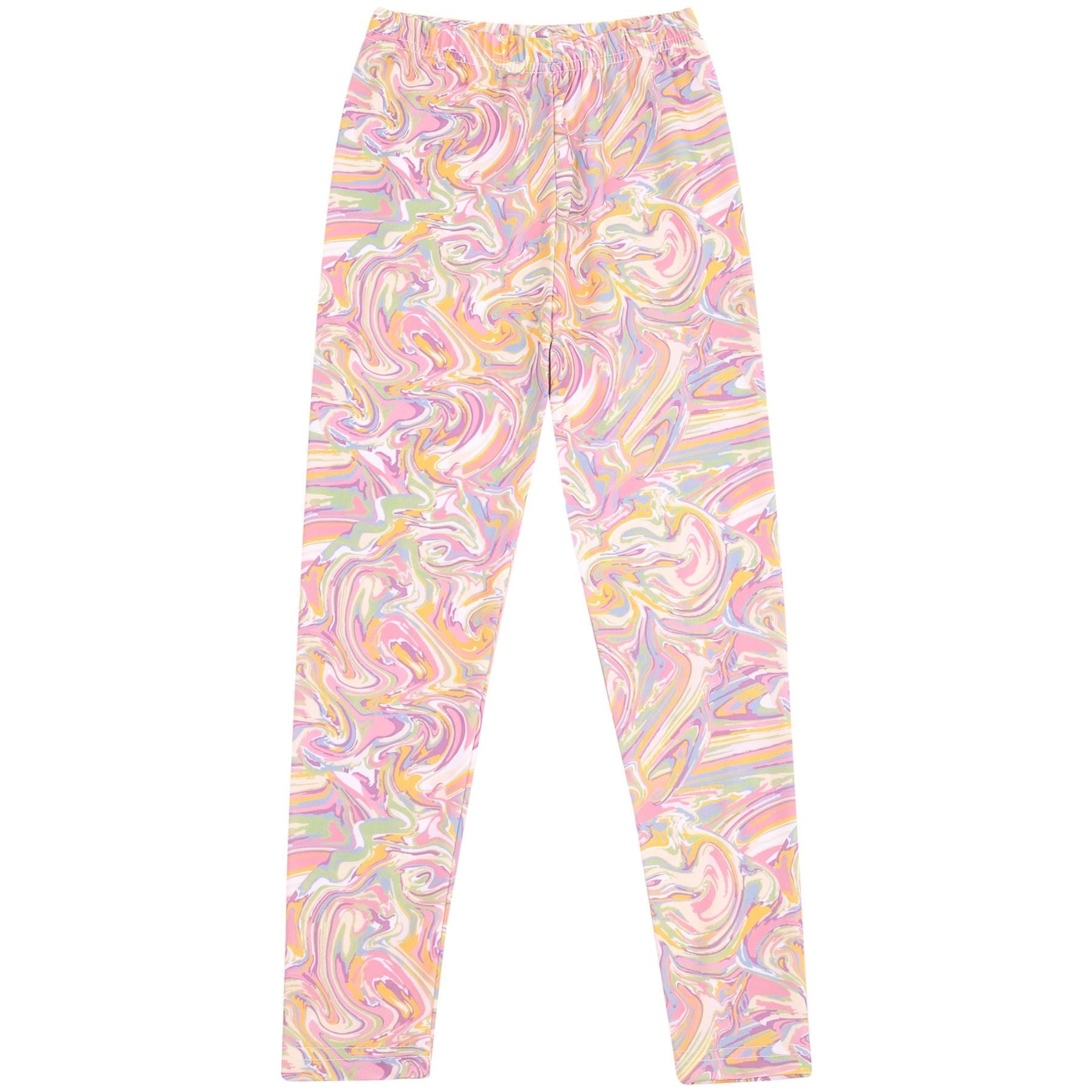 Kids Girls 3D Tie Dye Print Leggings