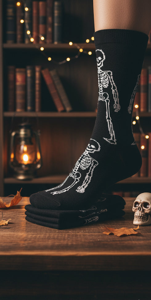 A2Z 4 Kids Girls Boys Novelty Halloween Skeleton Boo Spider Web Warm Crew Socks