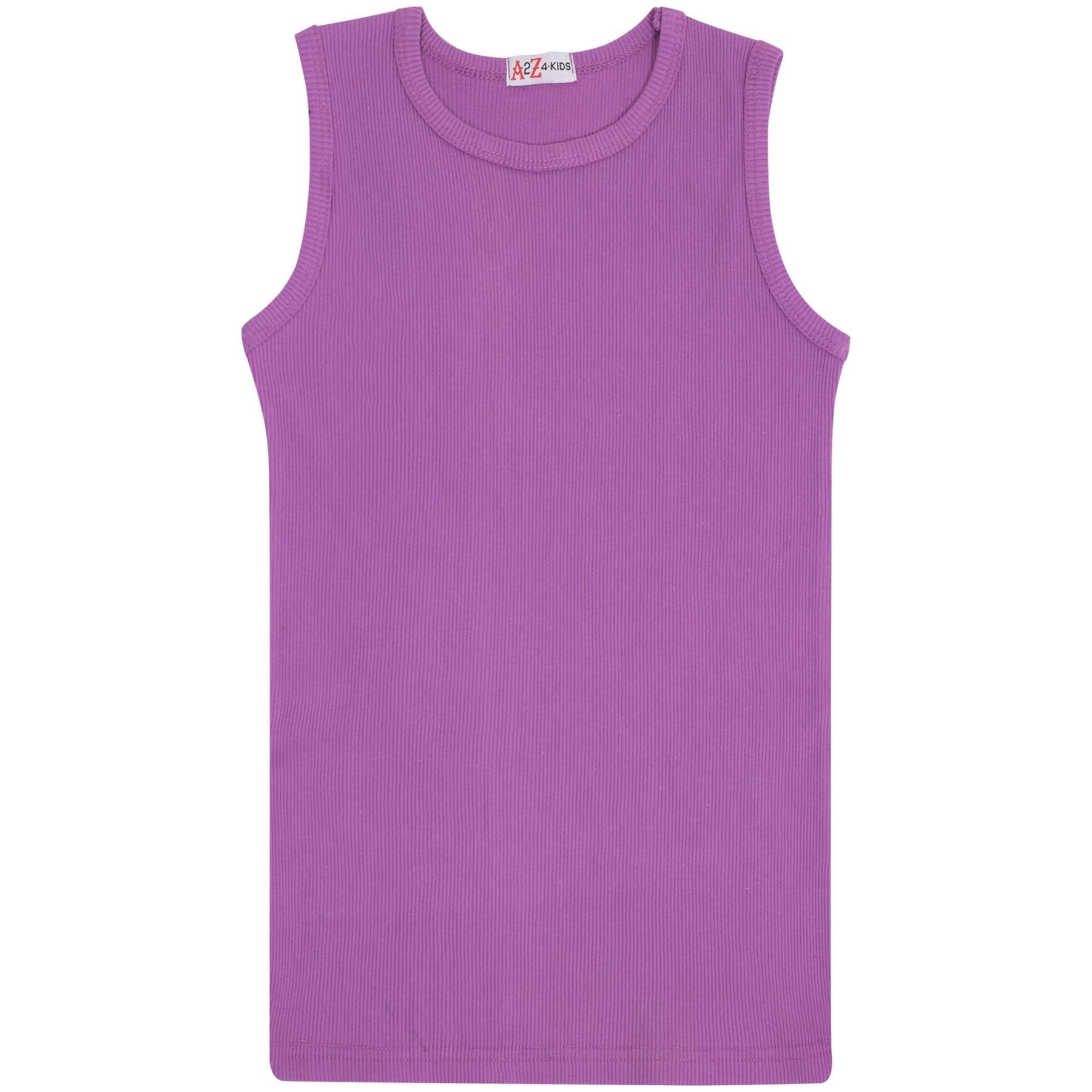 Kids Girls Boys Childrens Vest Top Tank Top Fitted 100% Rich Cotton 2-13 Years