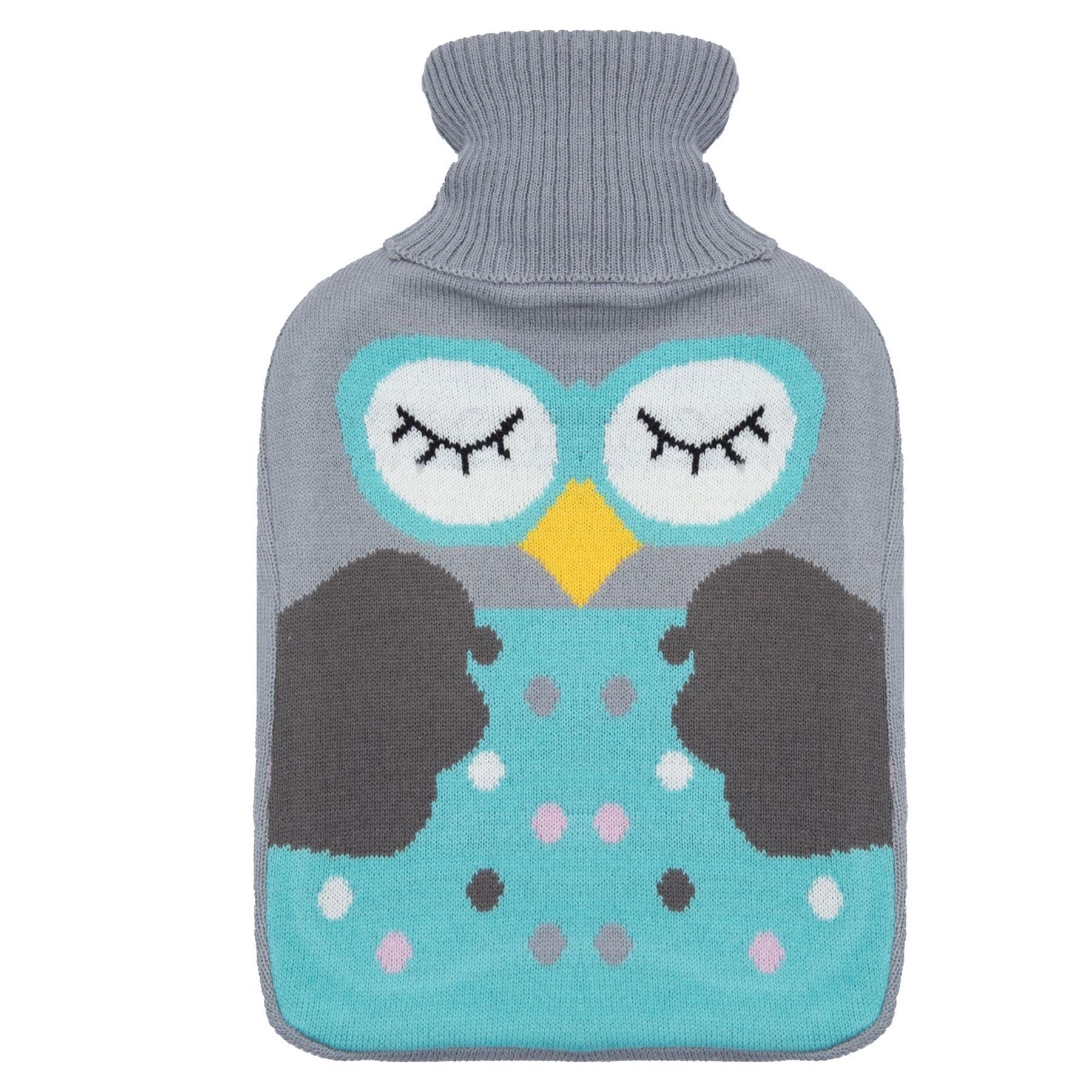 A2Z Hot Water Bottles Christmas Novelty Owl 2L Fleece Cover  Heat Therapy