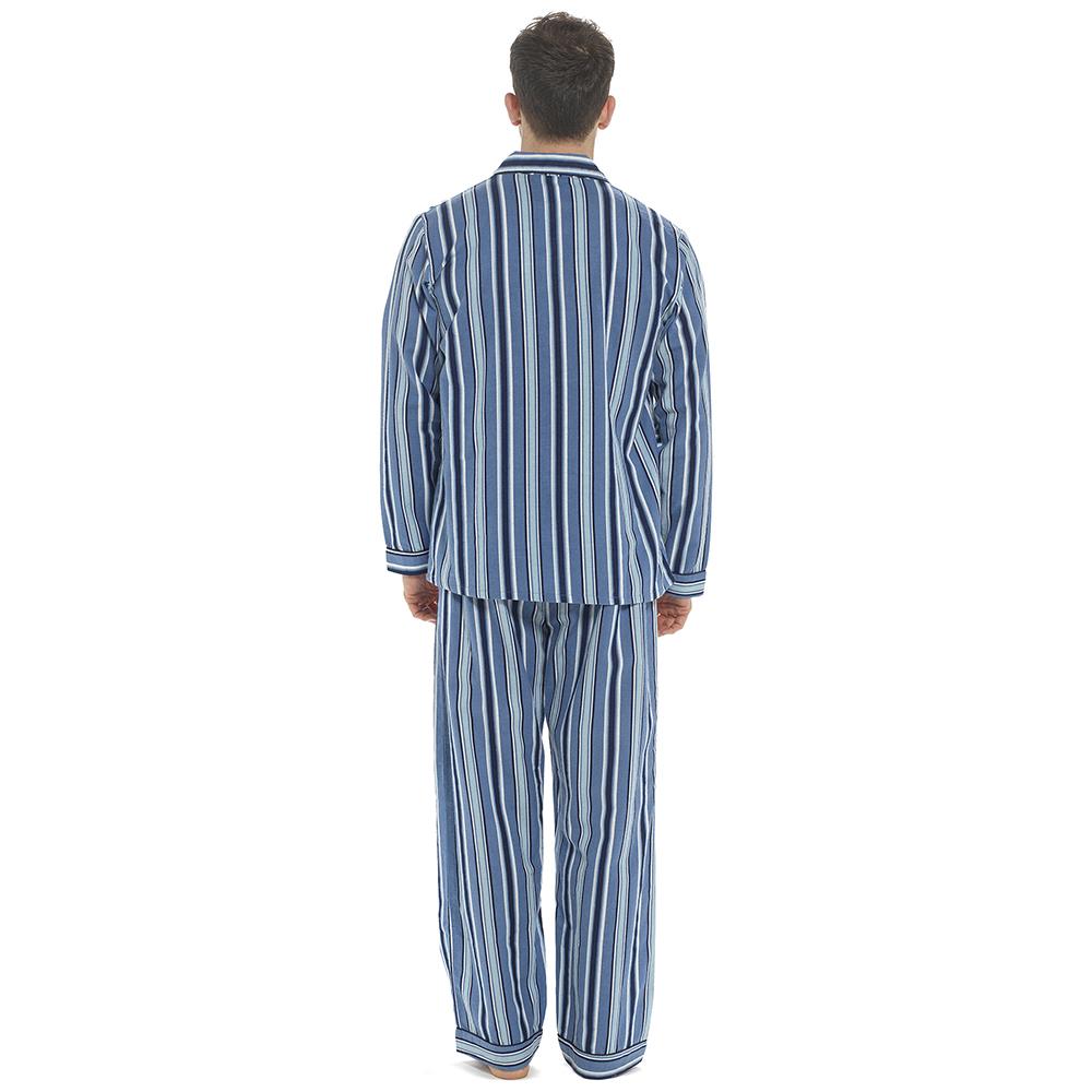 A2Z Mens Pyjama Traditional Stripe Brushed Cotton Pyjama 2 Piece Top Bottom Set