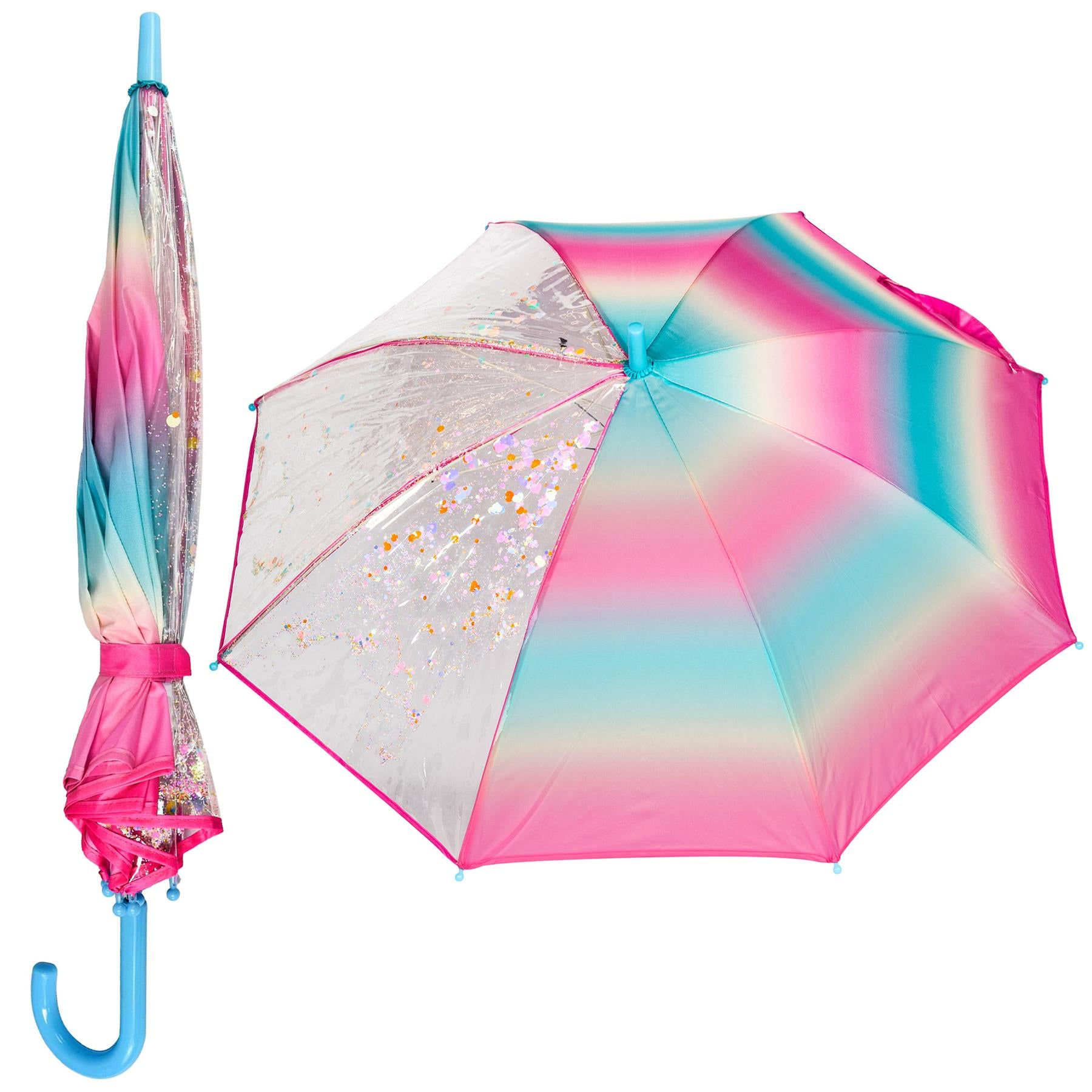A2Z 4 Kids Stick Umbrella Rainbow Walking Umbrellas Wind Water Proof 110cm Brolly