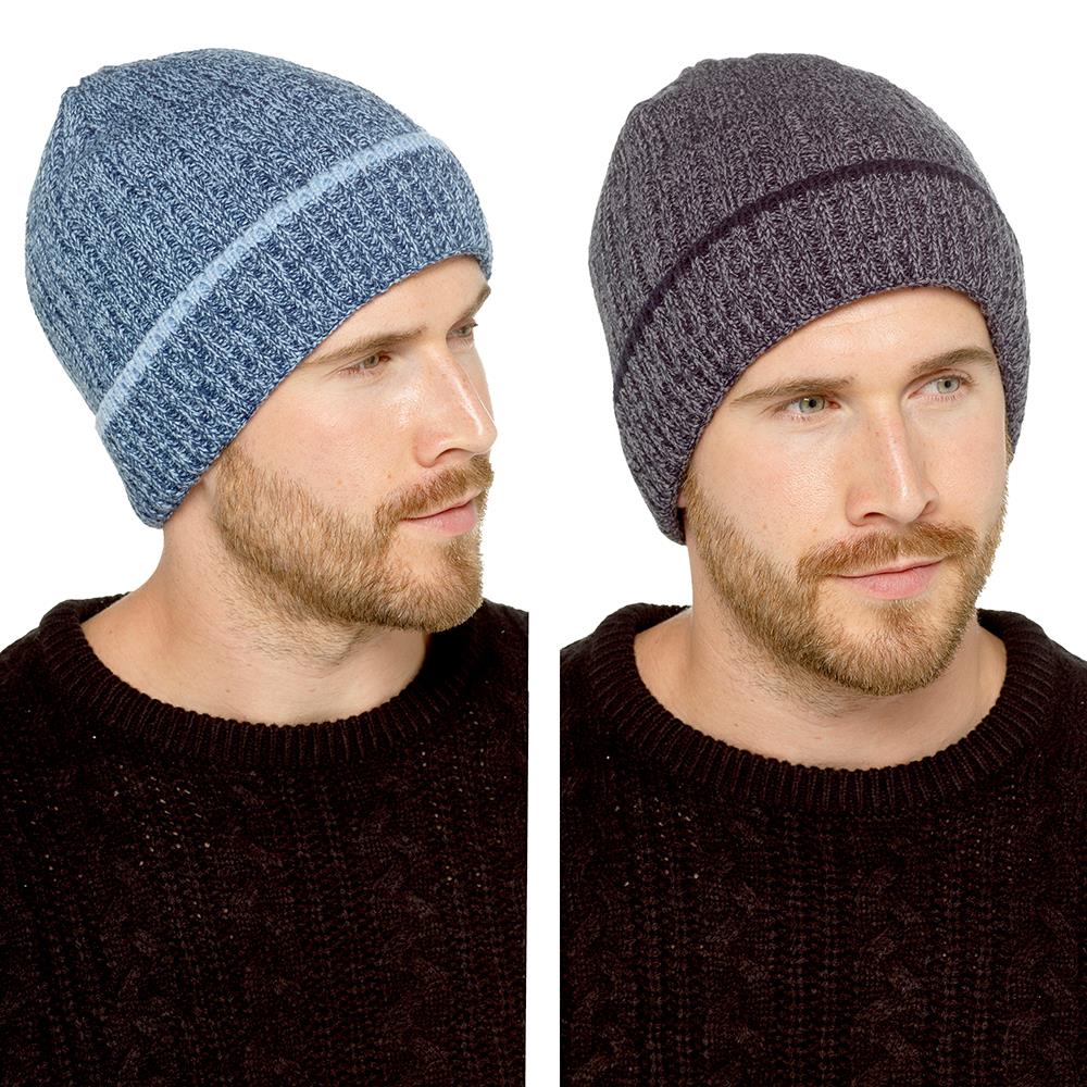 A2Z Mens Hat Twist Yarn With Sherpa Lining Knitted Beanies Cozy Caps Outdoor Hat