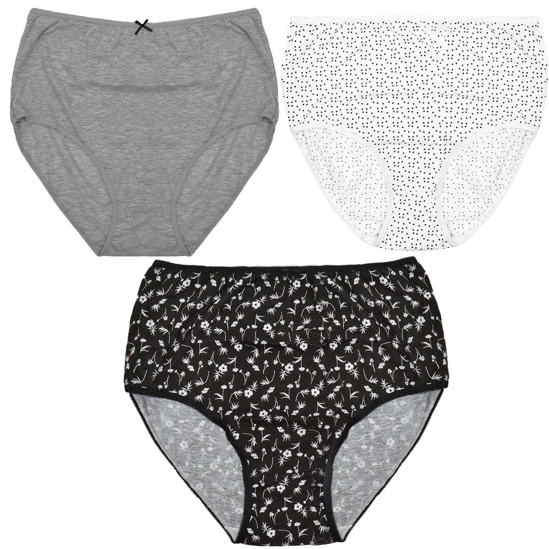 Ladies Classic Briefs Underwear Pack Of 3 Adjustable Waist Quick Dry Knickers