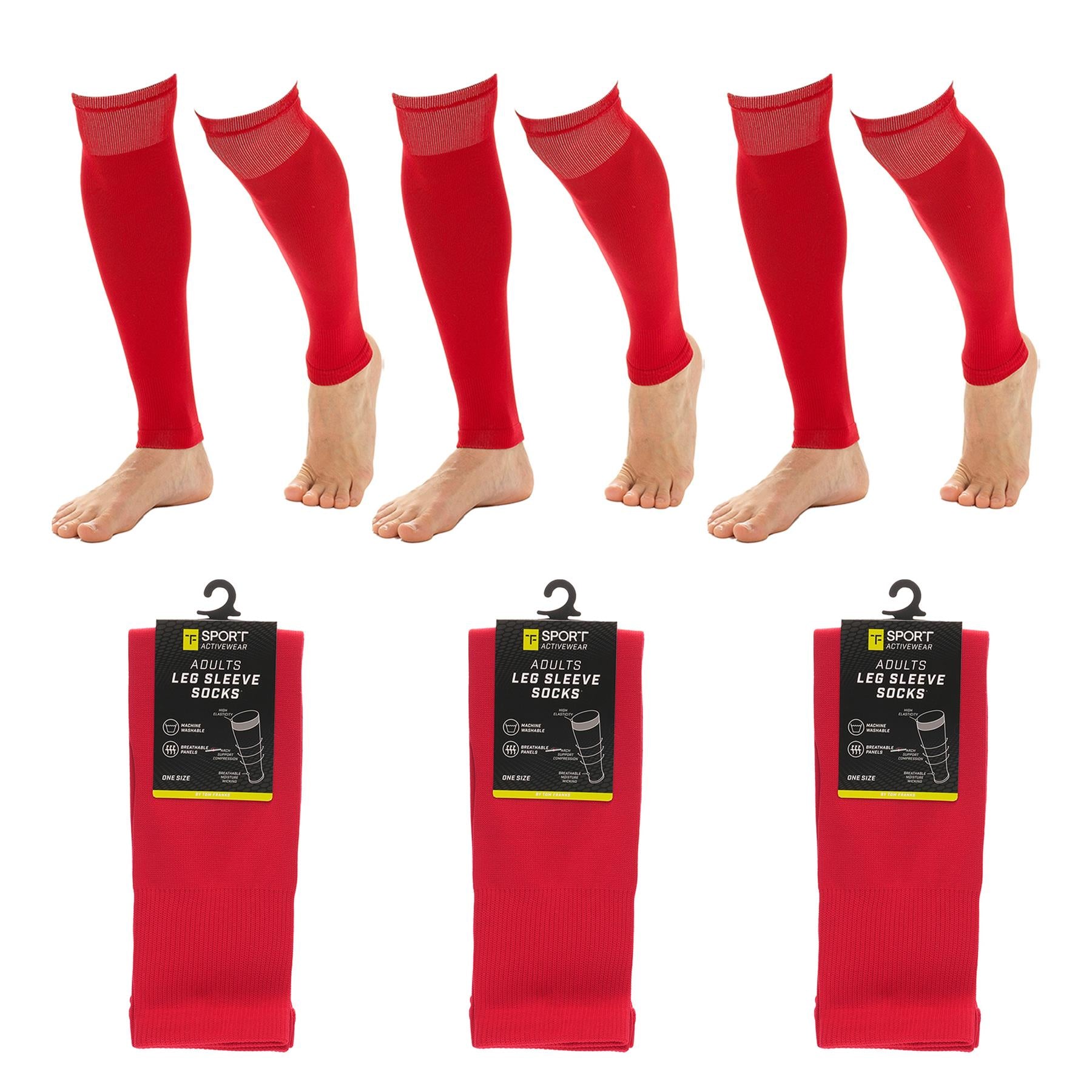 A2Z Mens Pack of 3 Football Sock Sleeve 50cm Sports Training Grip Socks Sleeves