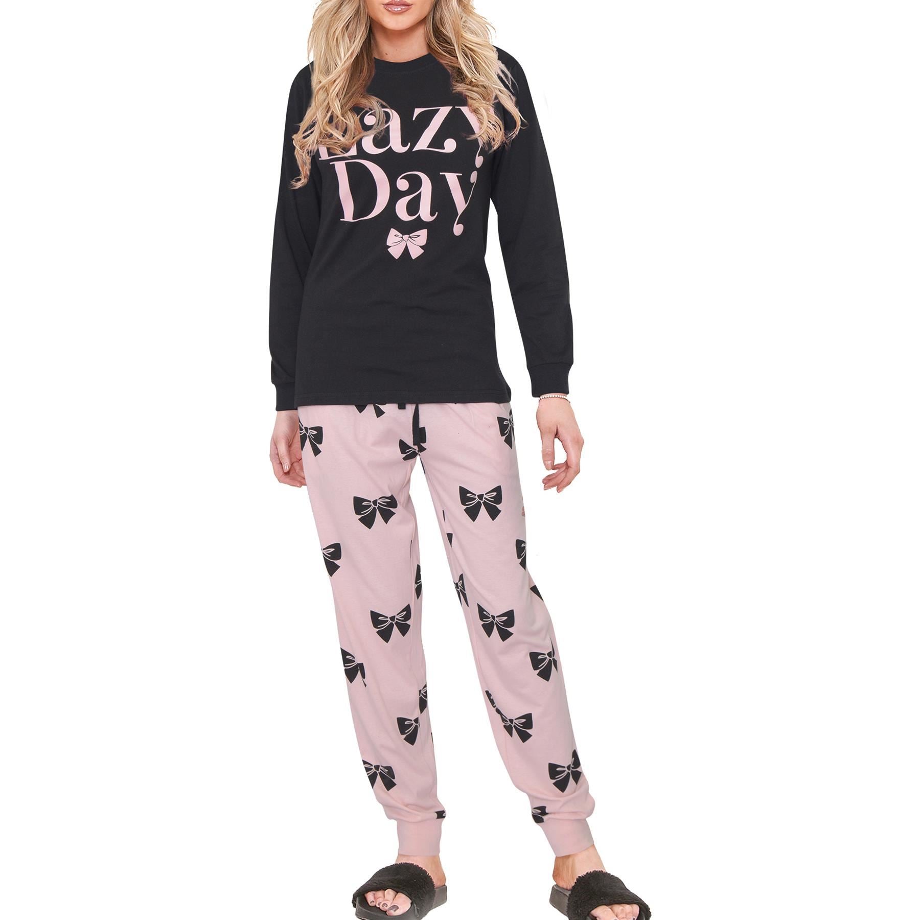 Ladies Cute Soft Cotton PJS Long Sleeve for Women 2 Set